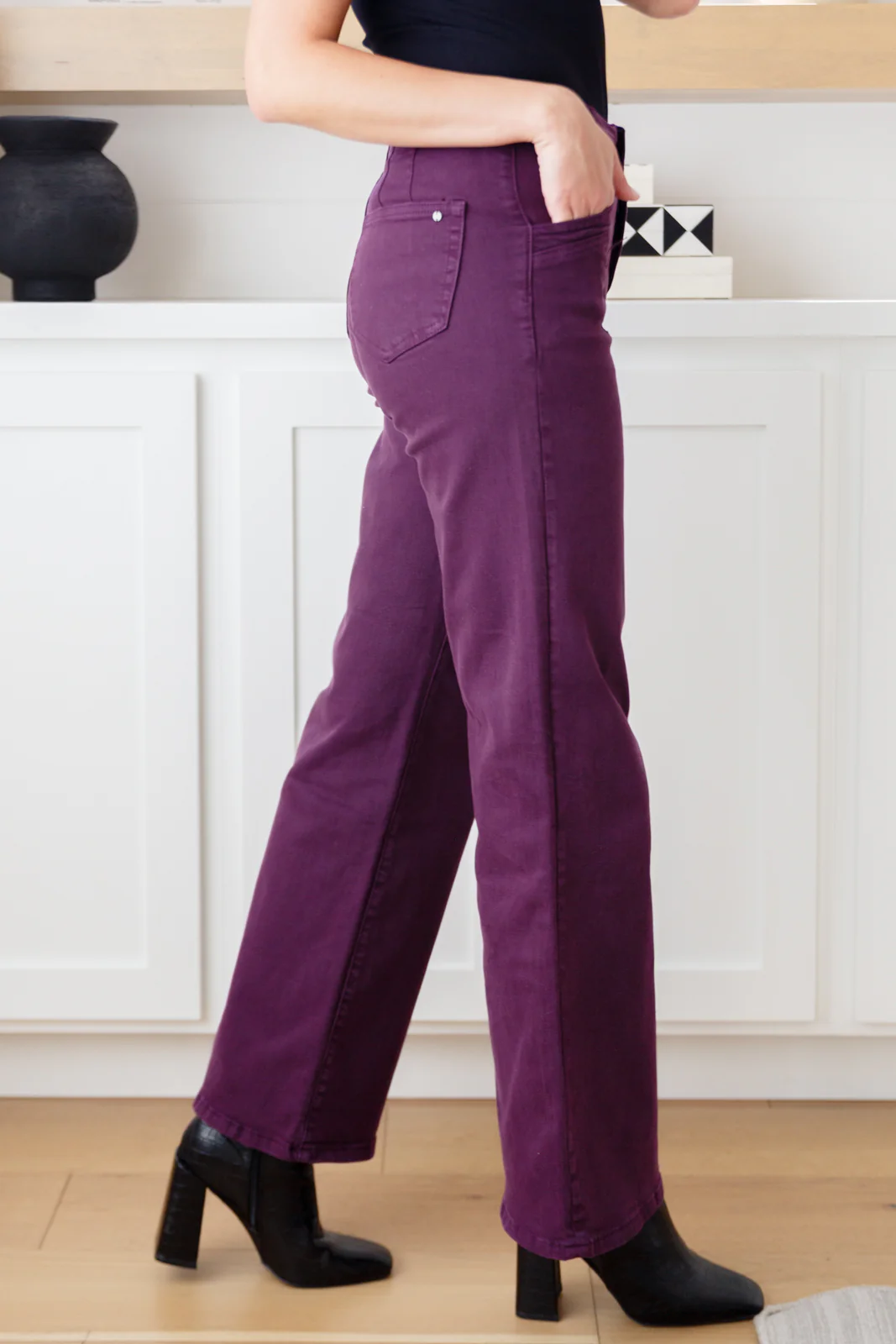 Petunia High Rise Wide Leg Jeans in Plum - 10/5/2023 - Image 12
