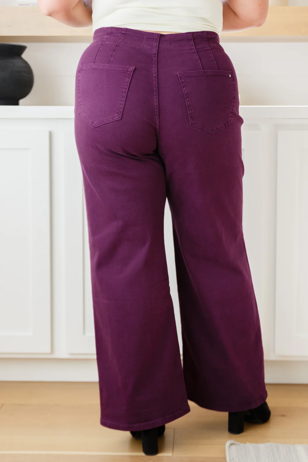 Petunia High Rise Wide Leg Jeans in Plum - 10/5/2023 - Image 13