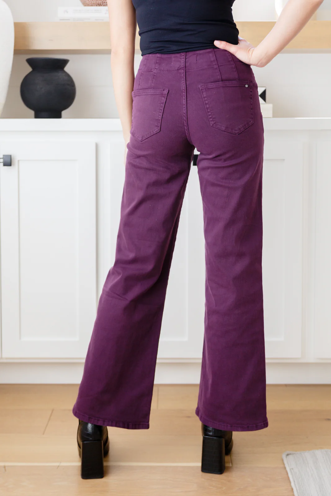 Petunia High Rise Wide Leg Jeans in Plum - 10/5/2023 - Image 14