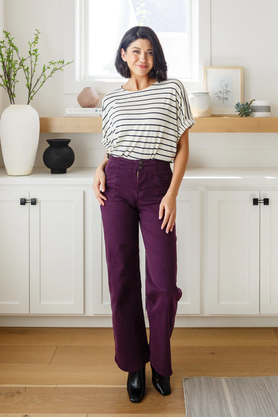 Petunia High Rise Wide Leg Jeans in Plum - 10/5/2023 - Image 7