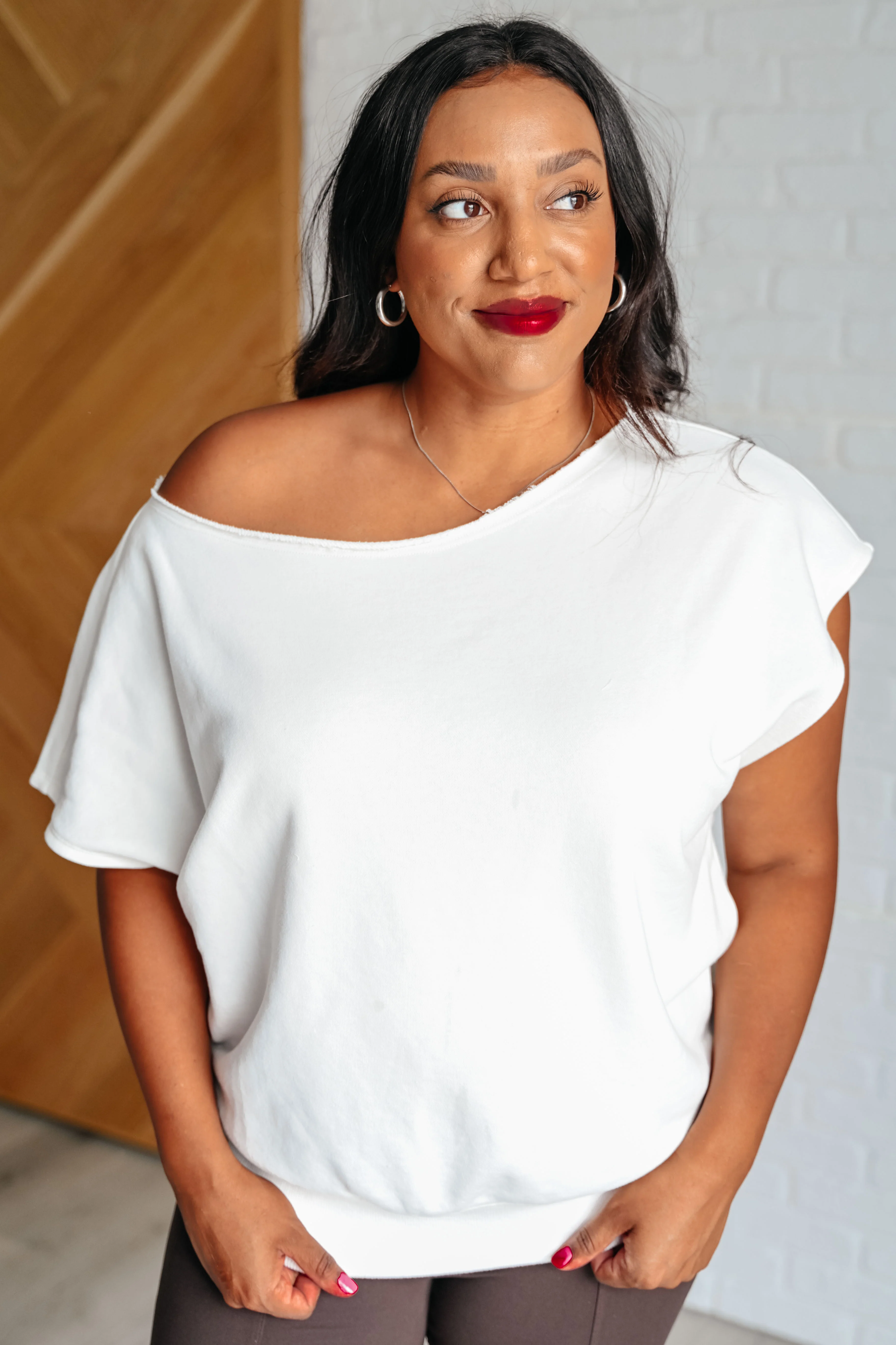 Pilates Princess Off Shoulder Top in Off White - 8/15/2024 - Image 7