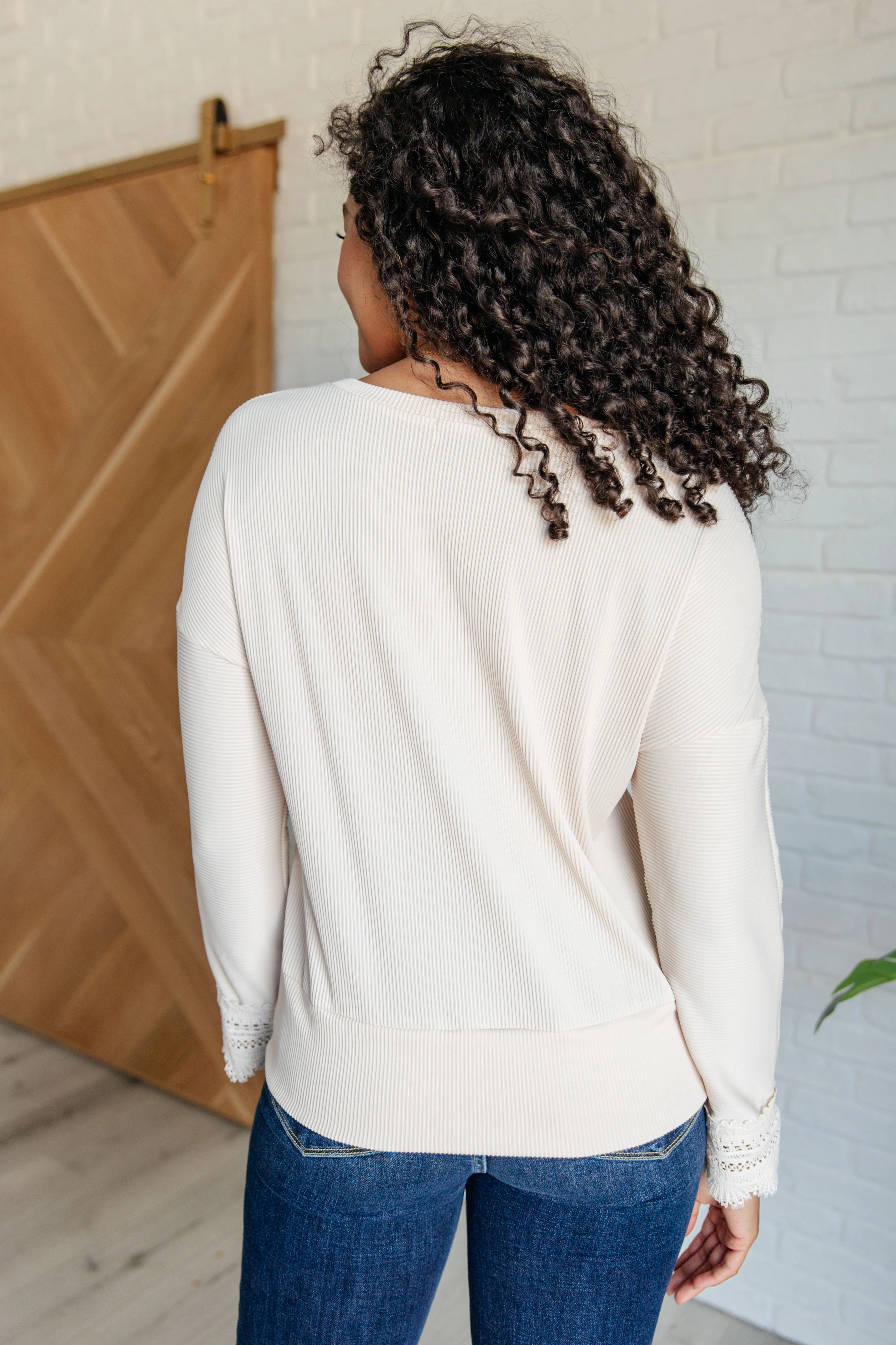 Piqued Interest Lace Trim V Neck Top - 8/6/2024 - Image 10