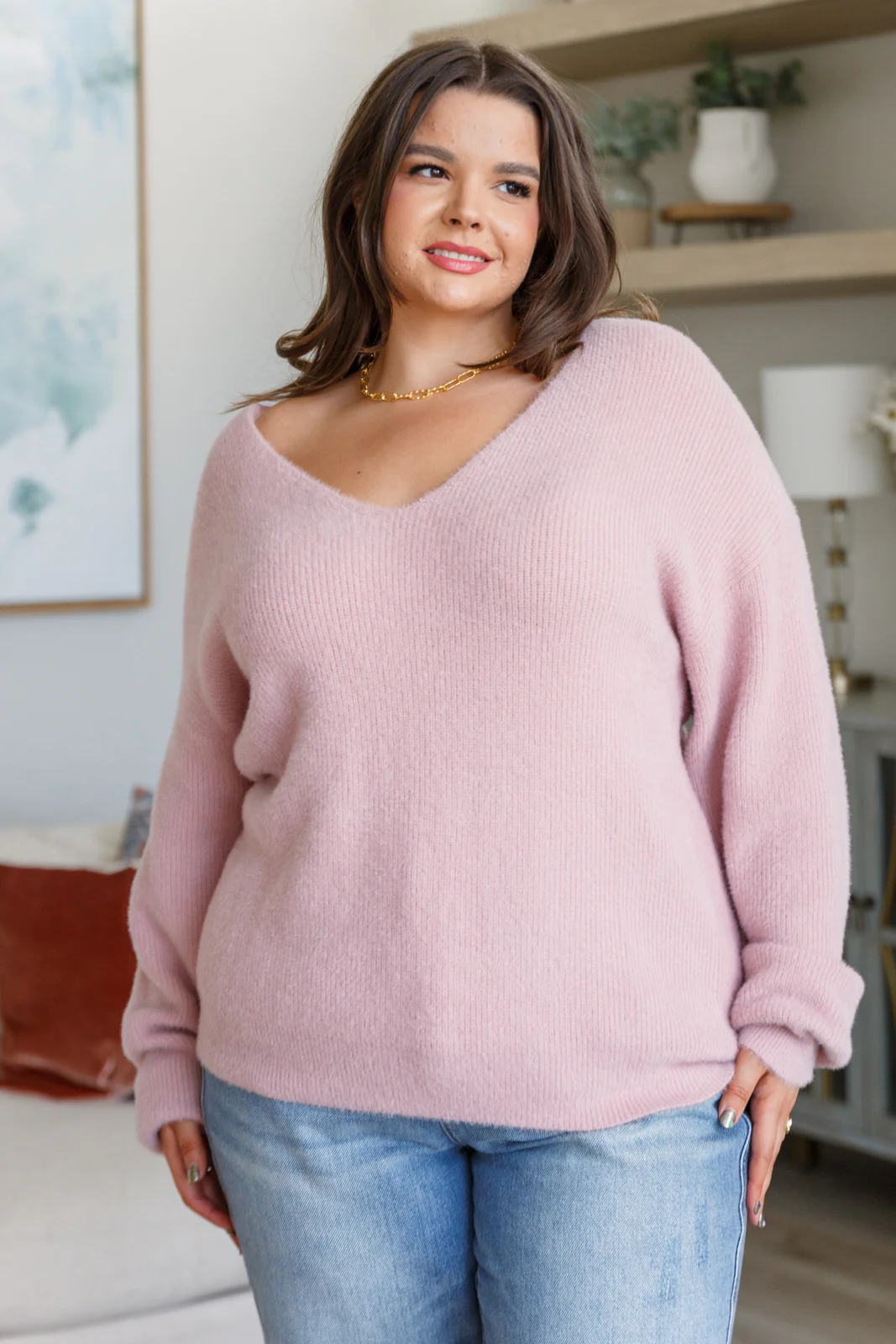 Plush Feelings V-Neck Sweater - 12/7/2023 - Image 3