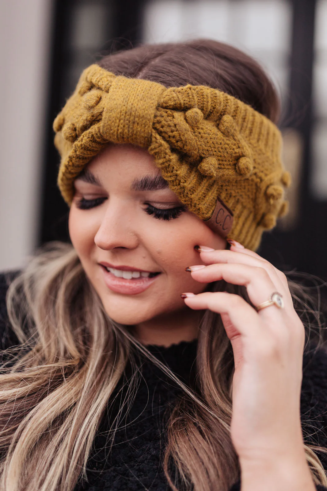 Pom Knit Head Wrap in Mustard - 10/28/2021 - Image 3