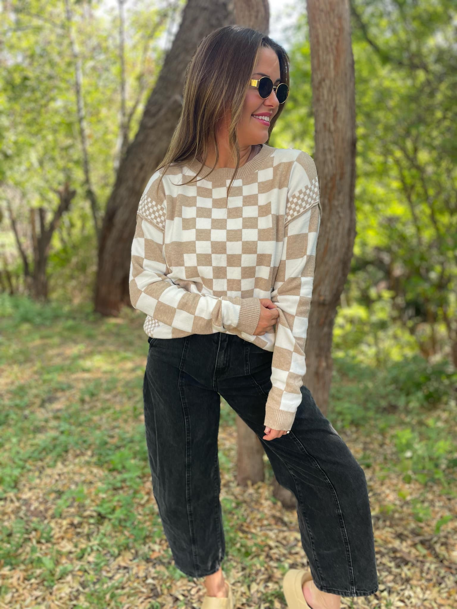 All Checkered Out Sweater in Four Colors - RTS - Image 11