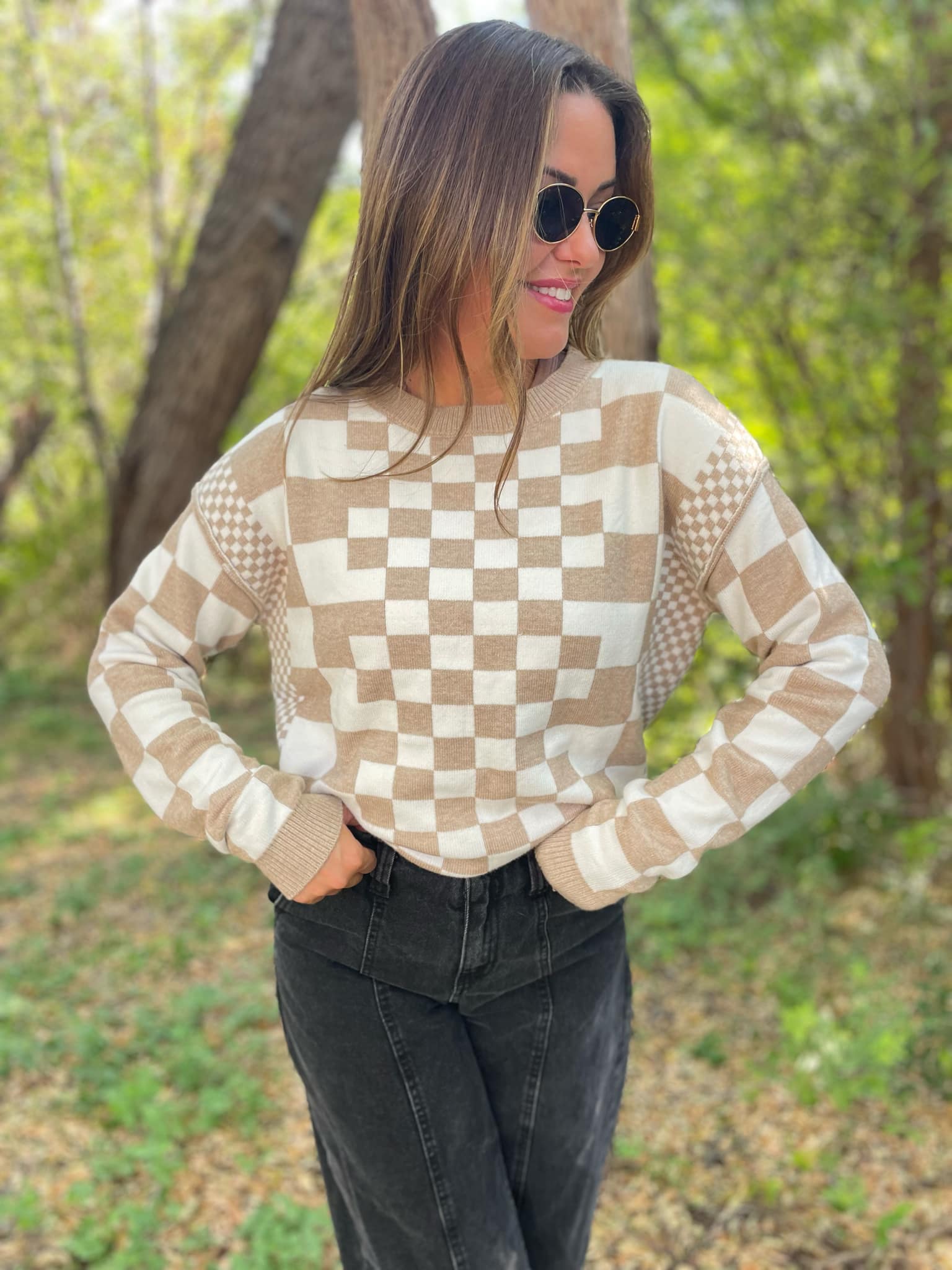 All Checkered Out Sweater in Four Colors - RTS - Image 12