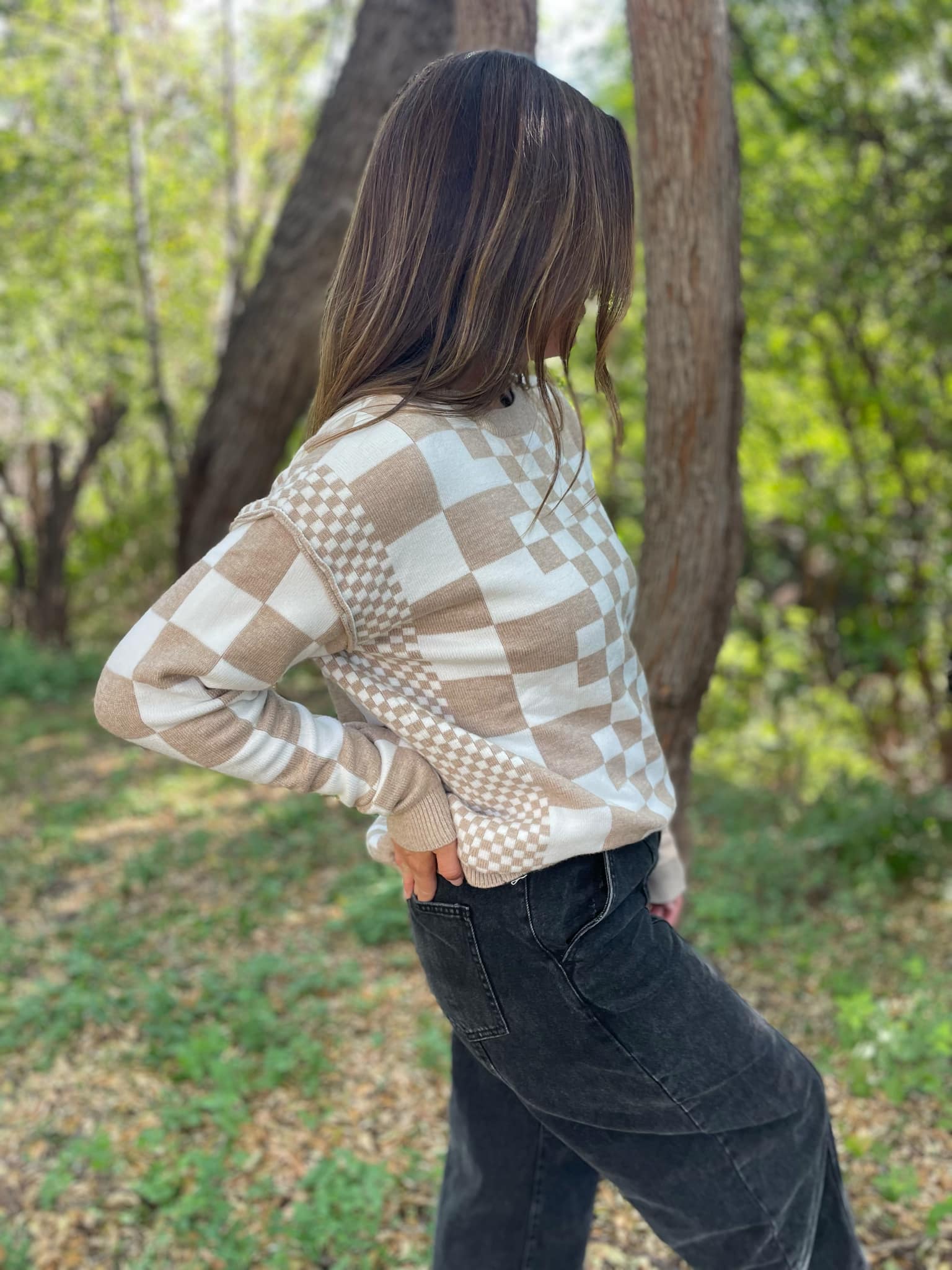 All Checkered Out Sweater in Four Colors - RTS - Image 13