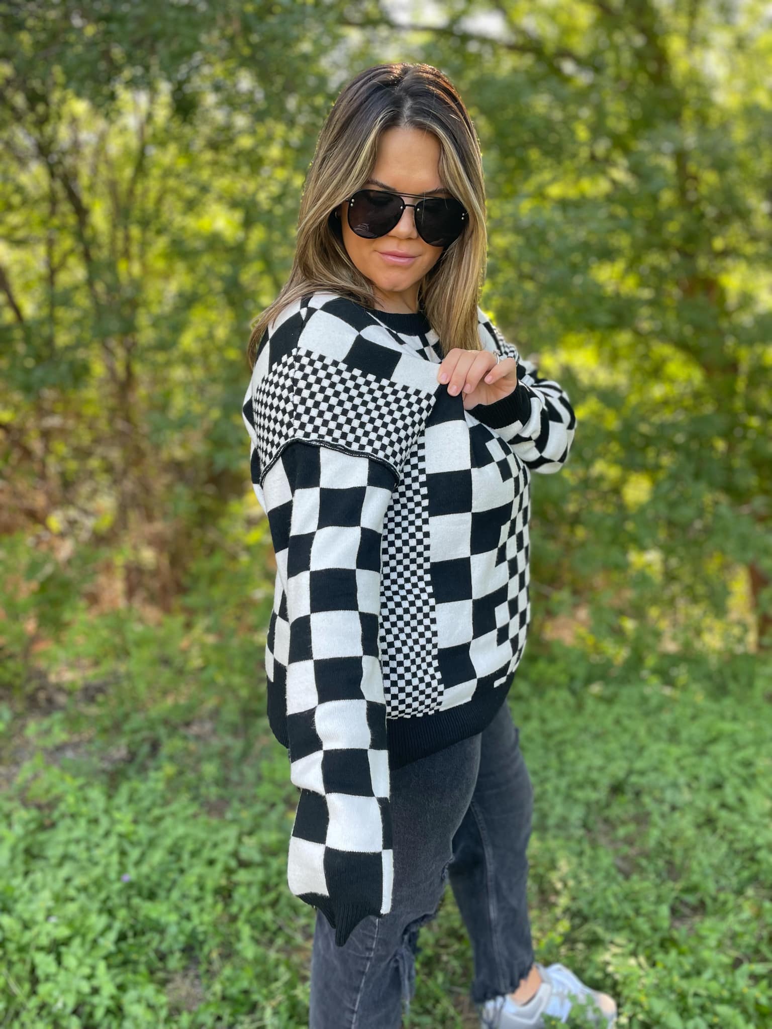 All Checkered Out Sweater in Four Colors - RTS - Image 17