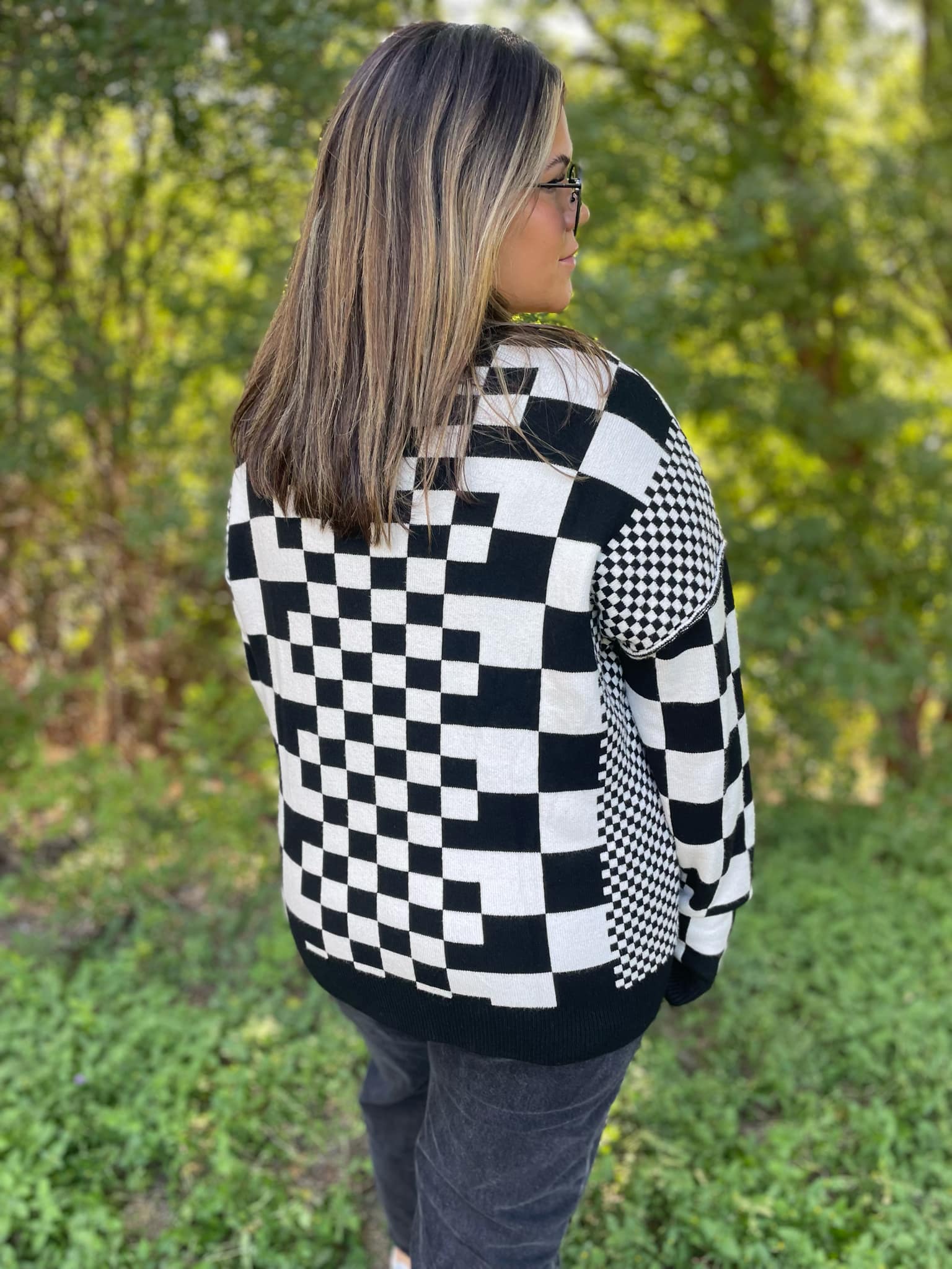 All Checkered Out Sweater in Four Colors - RTS - Image 18