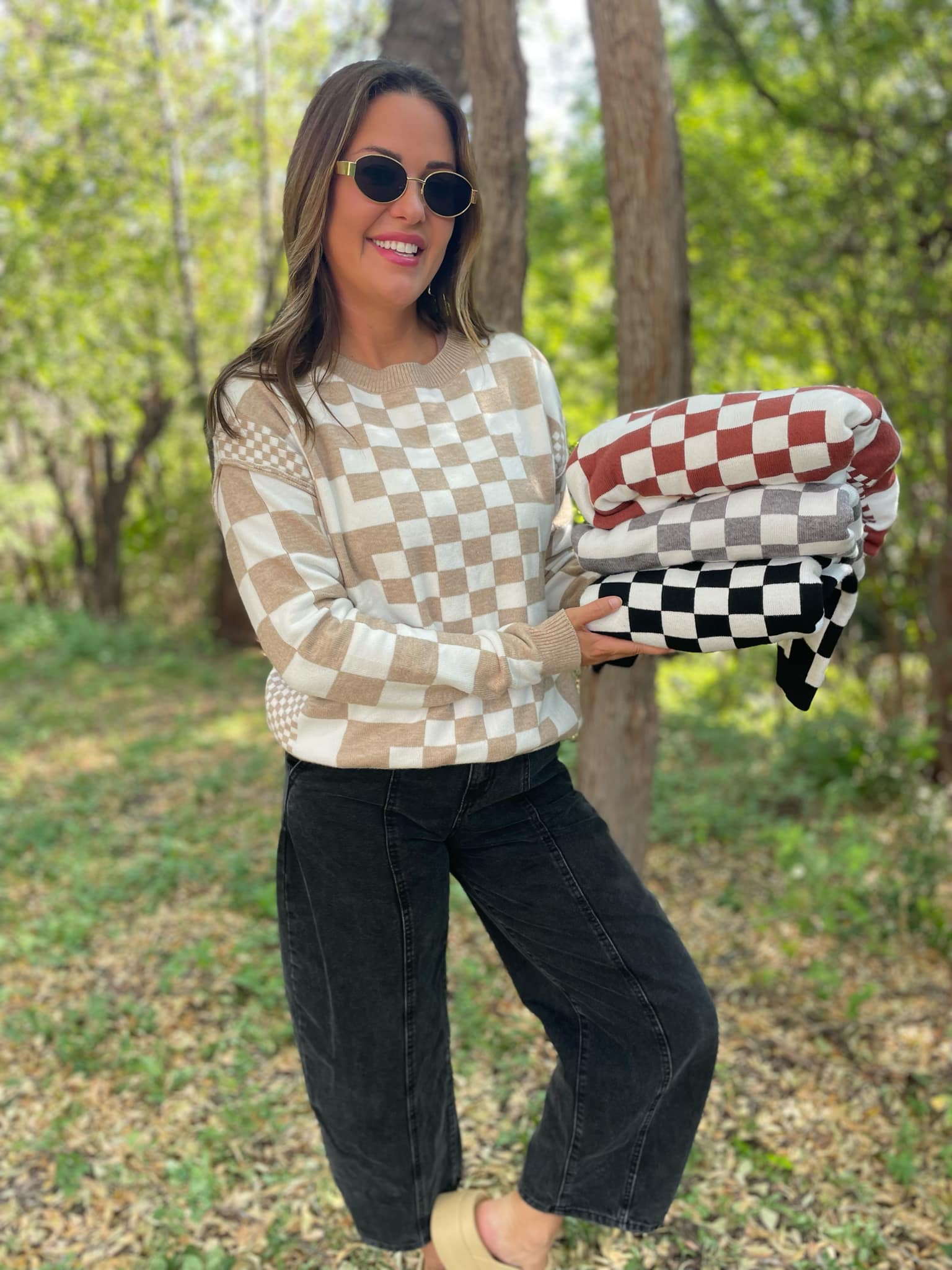 All Checkered Out Sweater in Four Colors - RTS - Image 21