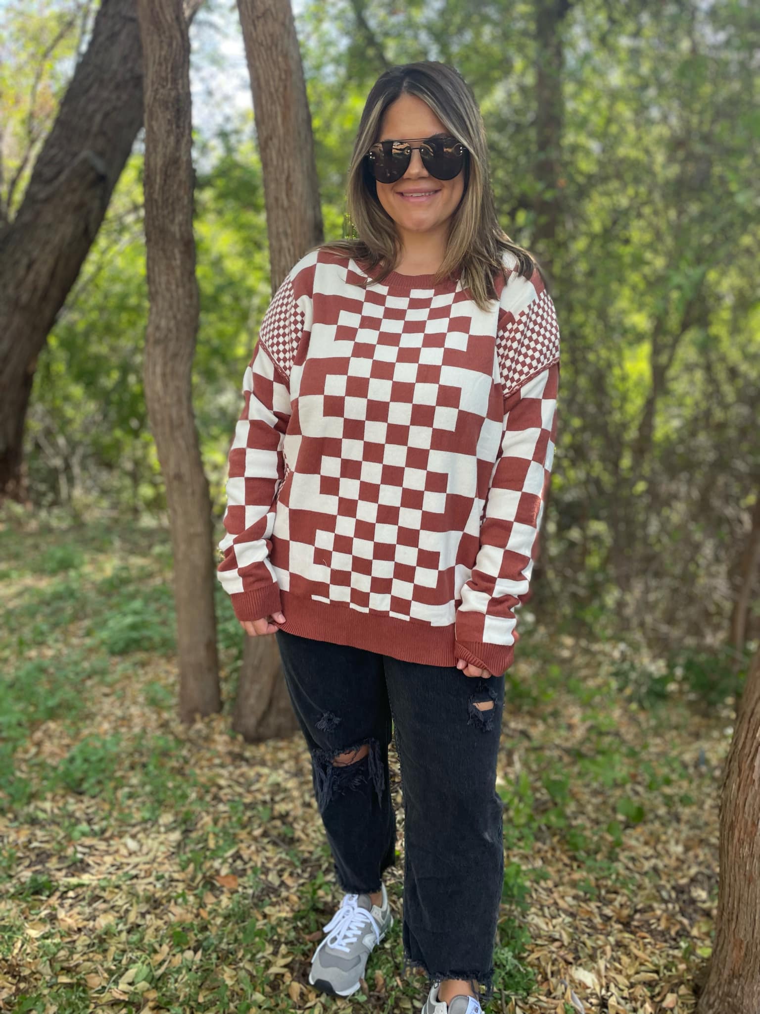 All Checkered Out Sweater in Four Colors - RTS - Image 8