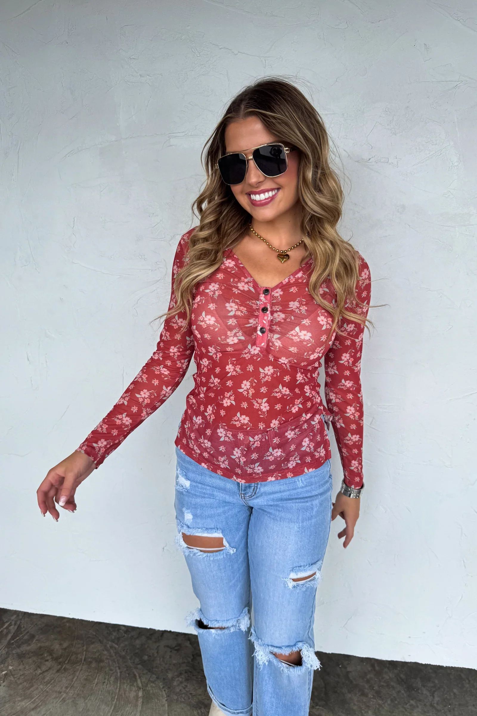 PREORDER: Annie Vneck Mesh Top - Image 7