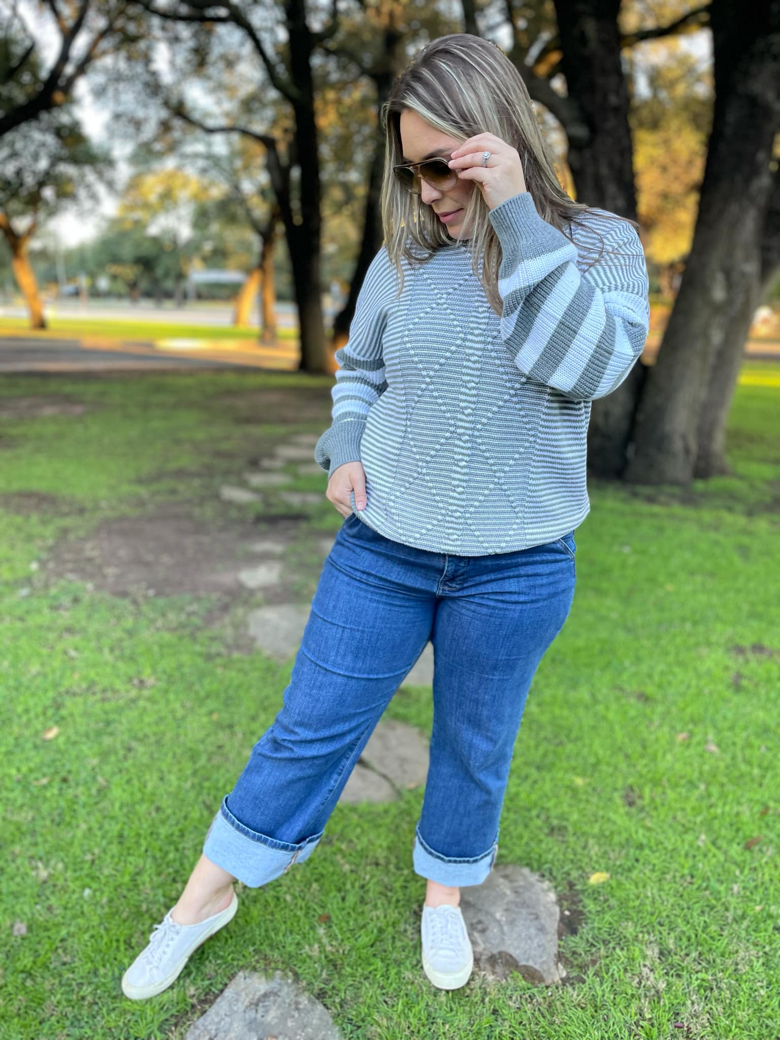 PREORDER: Aspen Striped Sleeve Sweater in Four Colors - Image 9