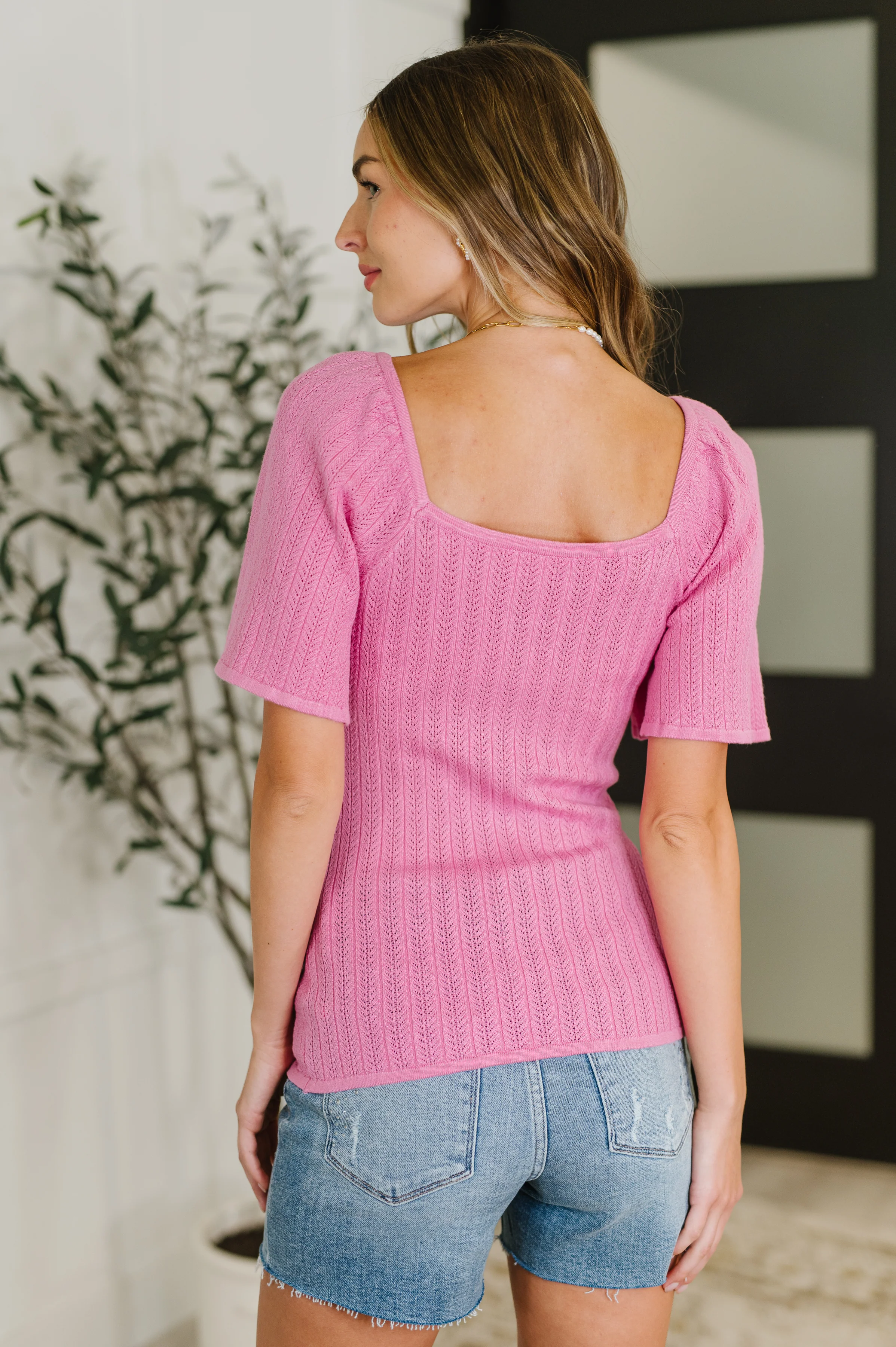 PREORDER: Kimono Sleeve Knit Blouse in Fuchsia - Ships in 2-3 weeks - Image 5