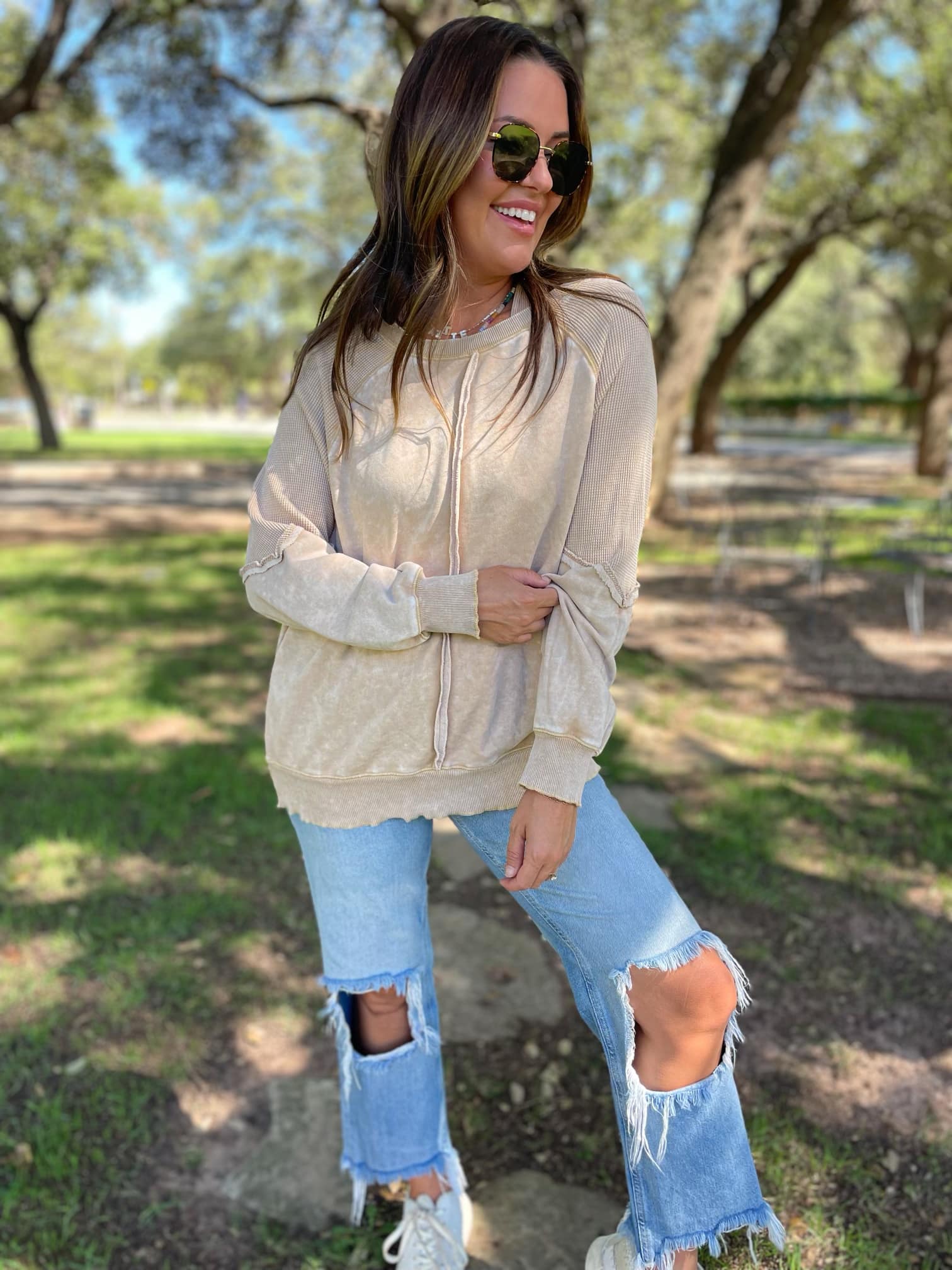 PREORDER: Best Selling Elliott Exposed Seam Sweatshirt in Five Colors - Ships in 4 weeks - Image 2