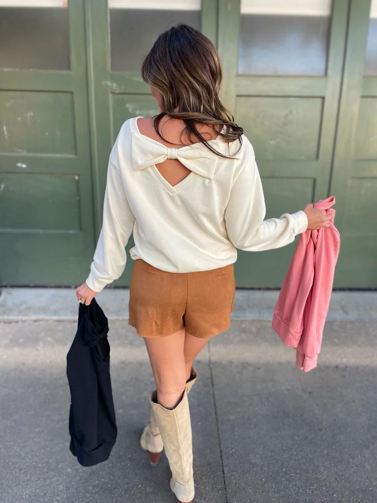 Bow Back Sweatshirt in Three Colors - RTS