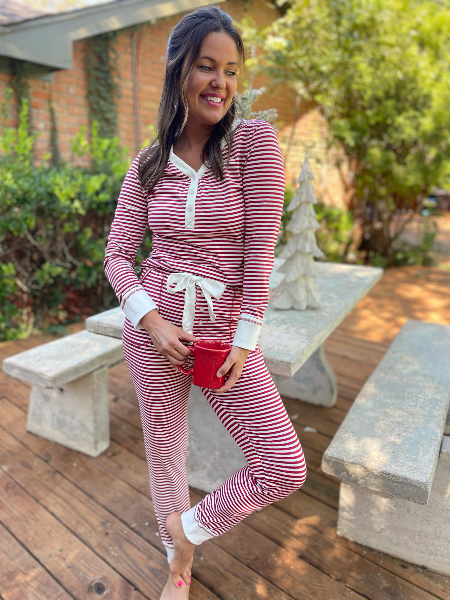 Candy Striped Pajama Pants Set - RTS