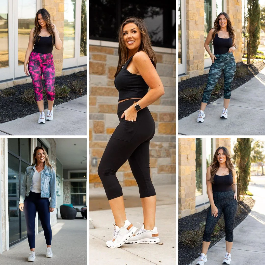 Capri Leggings with Pockets in Nine Colors - RTS