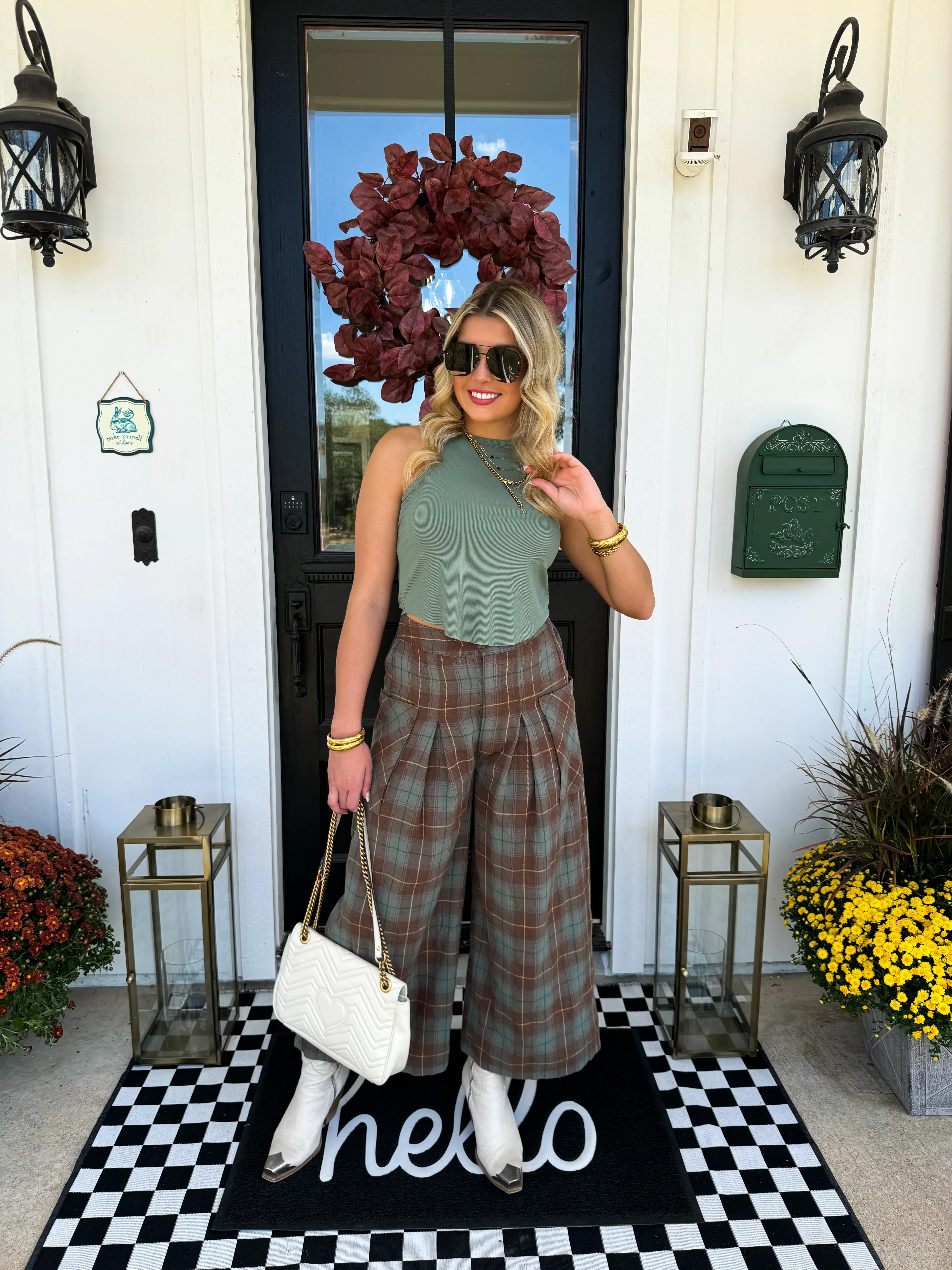 PREORDER: Cayla Crop Plaid Pants in Two Colors - Image 2