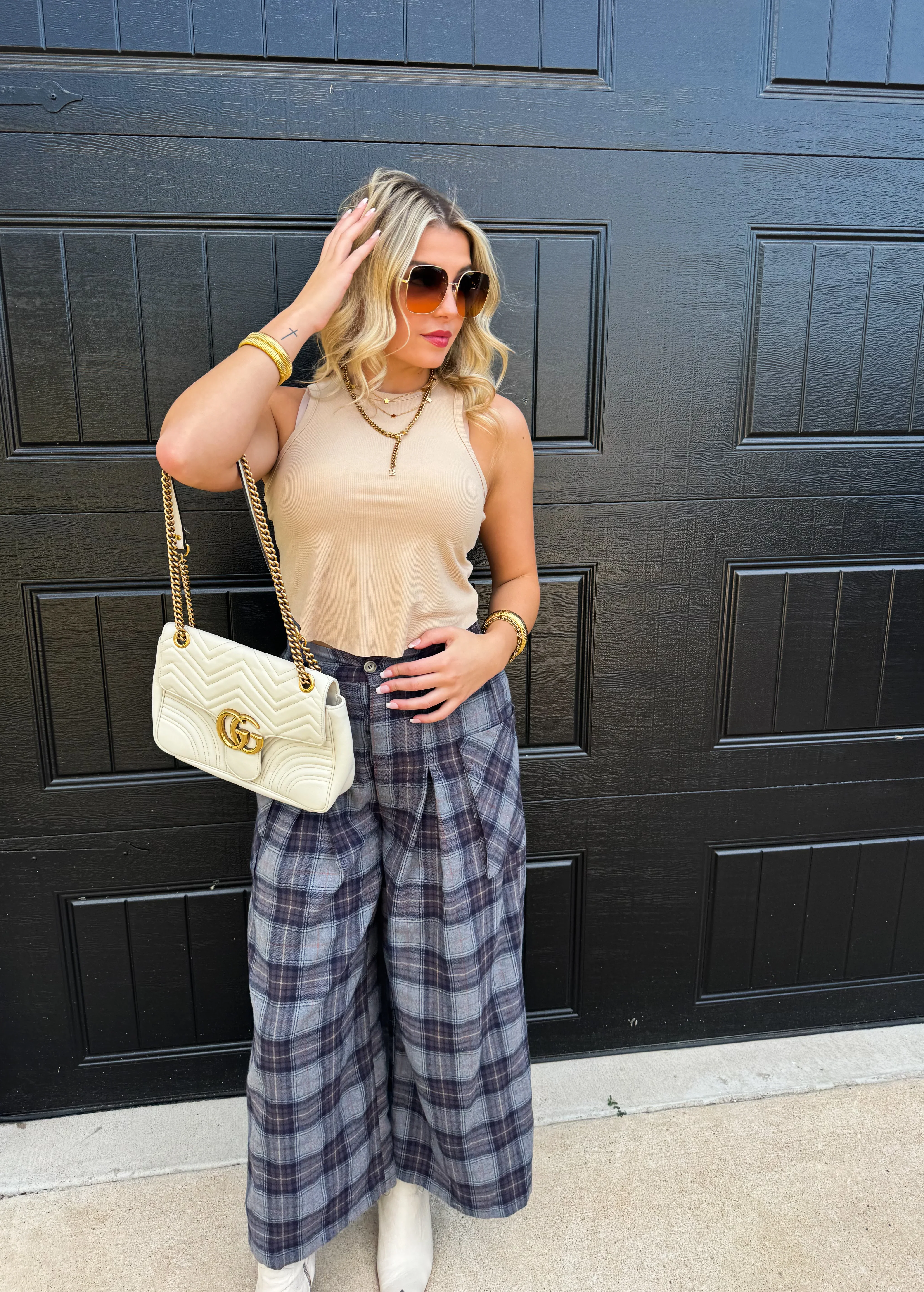 PREORDER: Cayla Crop Plaid Pants in Two Colors - Image 6