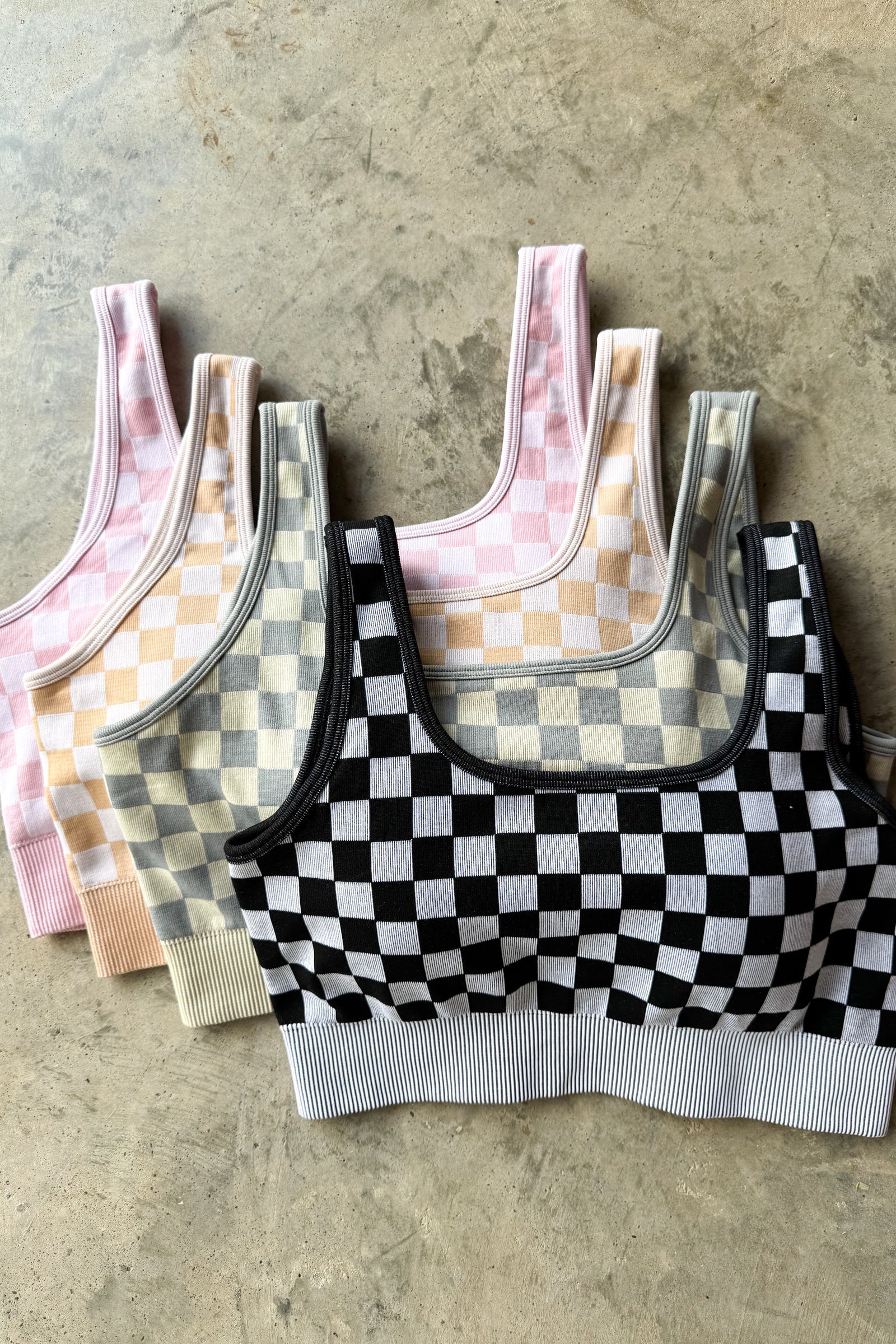 PREORDER: Checker Bra & Biker Short Set - Image 3