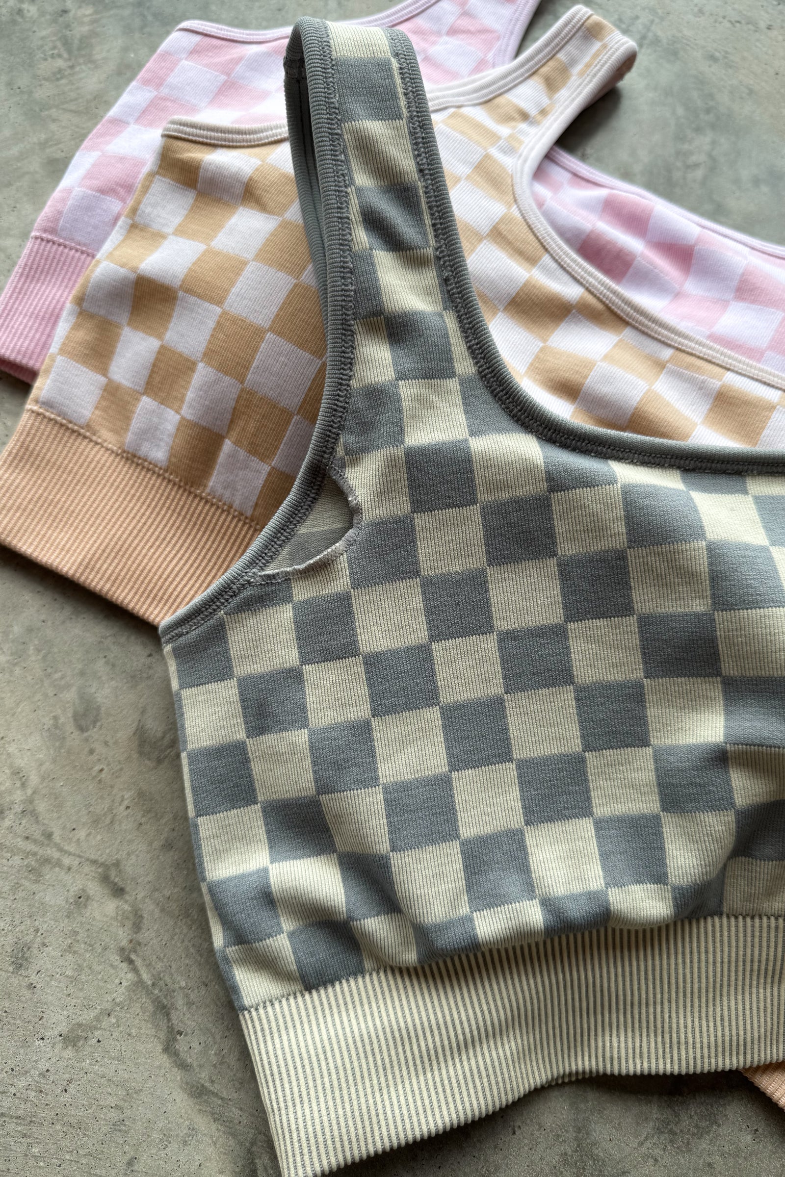 PREORDER: Checker Bra & Biker Short Set - Image 4