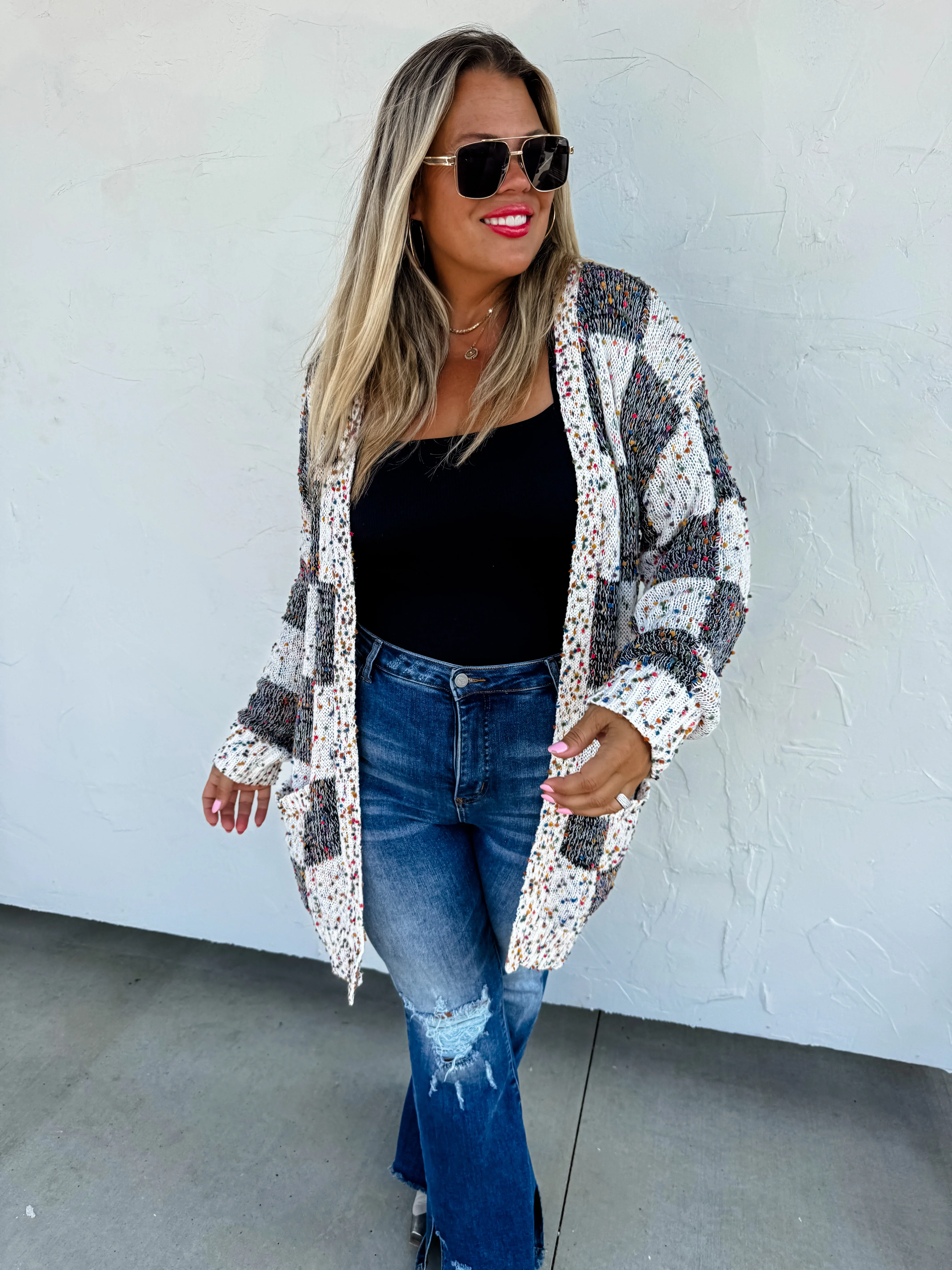 Checkered Miley Dot Cardigan in Four Colors - RTS - Image 2