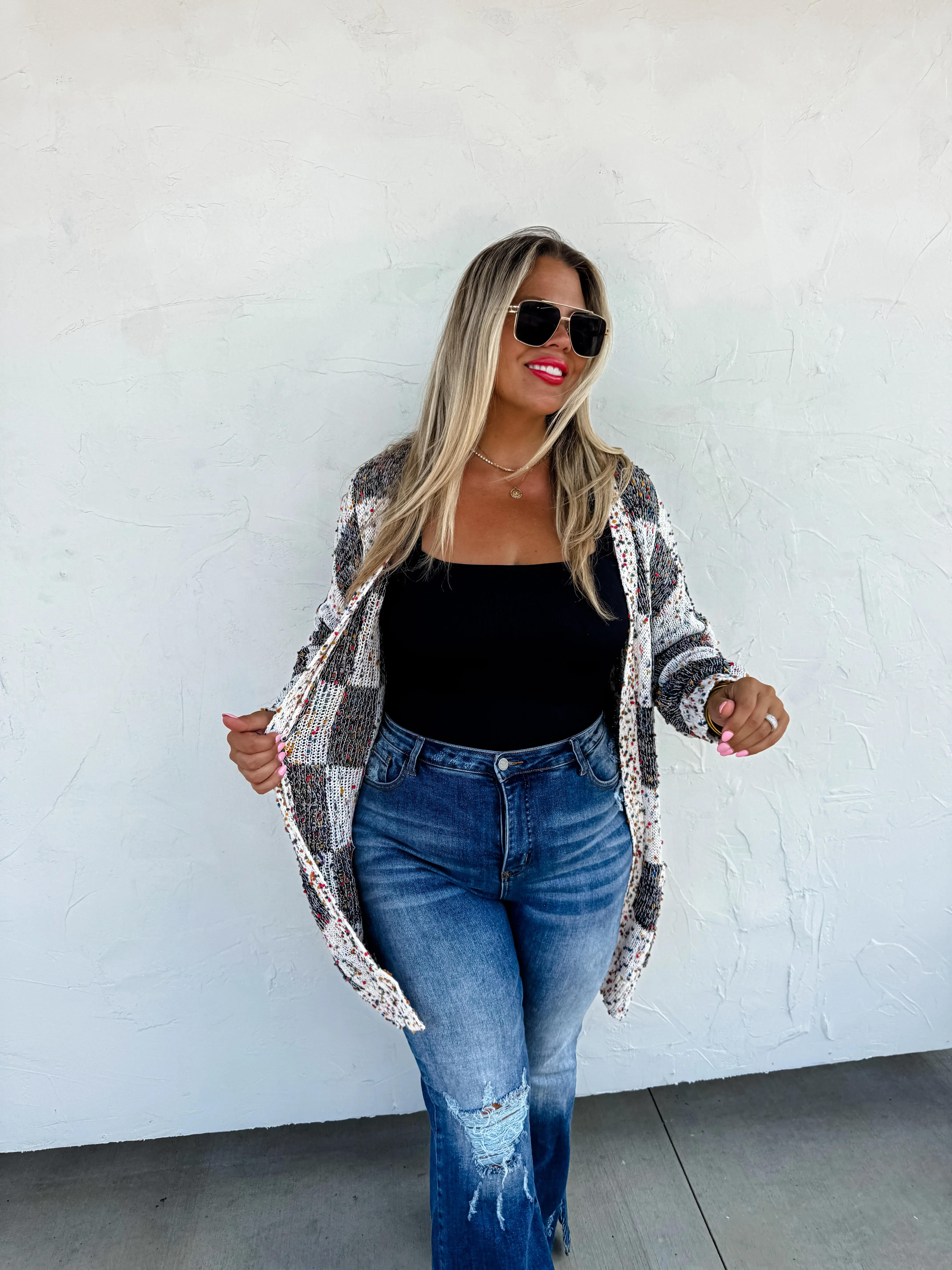 Checkered Miley Dot Cardigan in Four Colors - RTS - Image 5