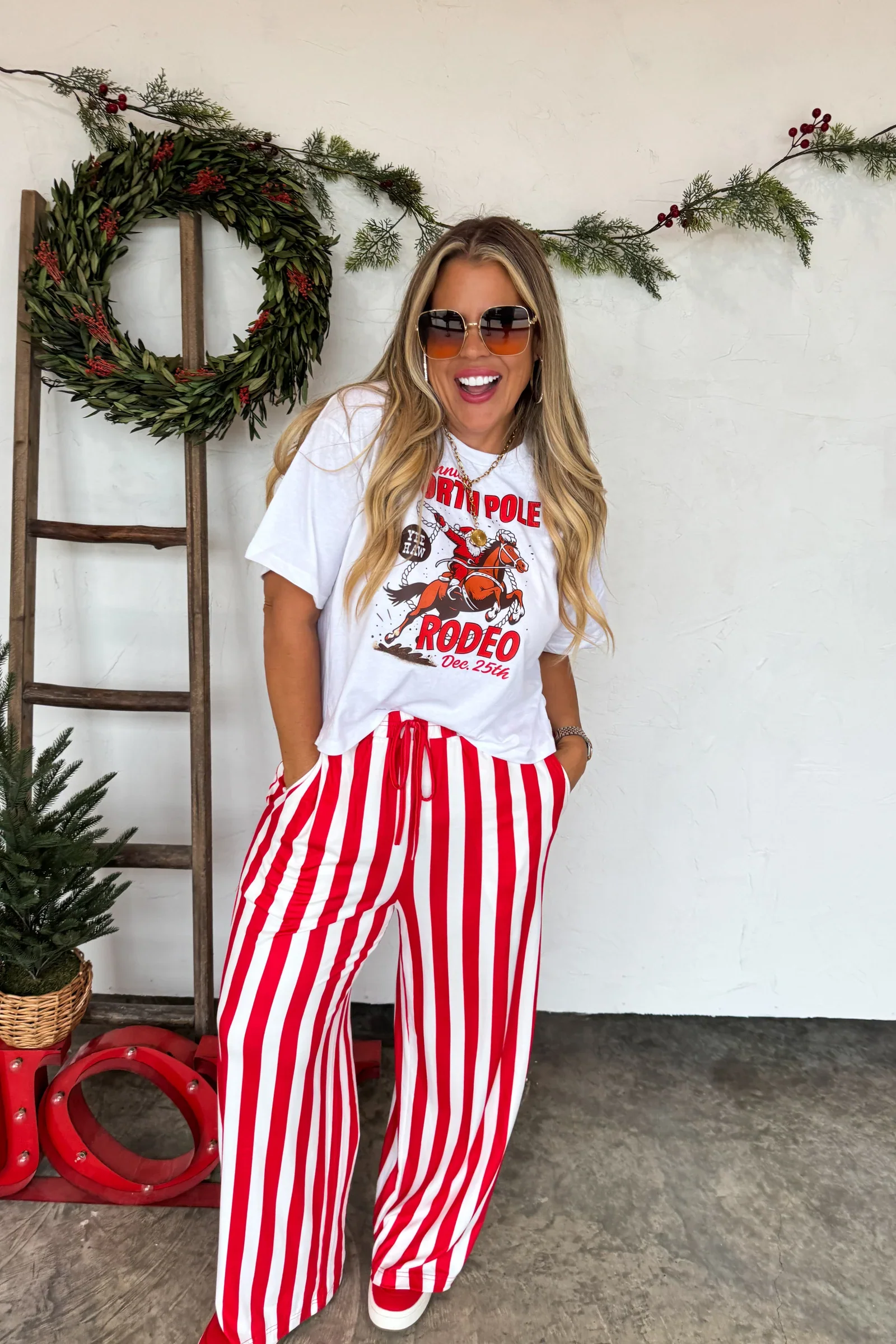 PREORDER: Christmas Vertical Vibes Stripe Pants - Image 2