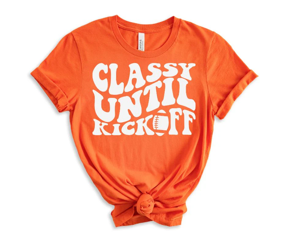 Classy Until Kickoff Graphic Tee in 10 Colors - RTS - Image 7