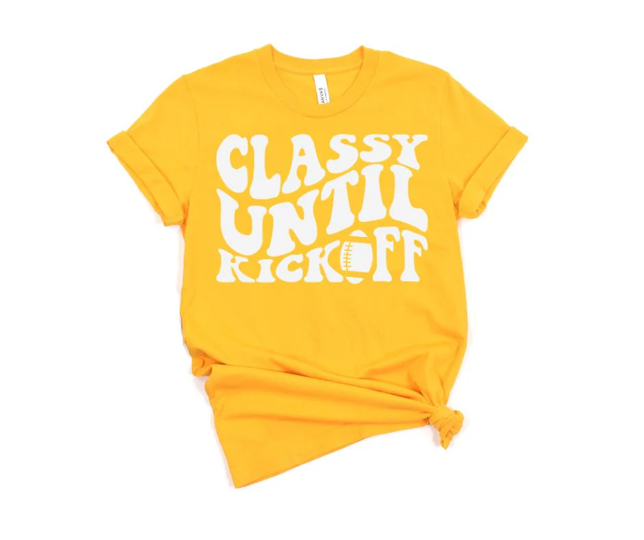 Classy Until Kickoff Graphic Tee in 10 Colors - RTS - Image 9