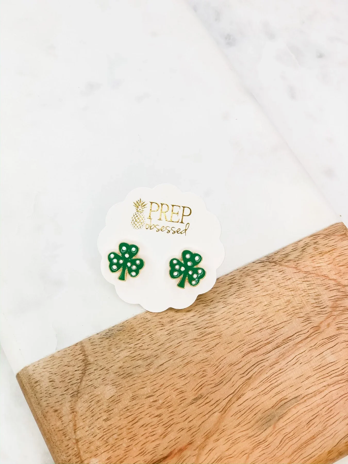 PREORDER: Clover Signature Enamel Studs Earrings - Image 2