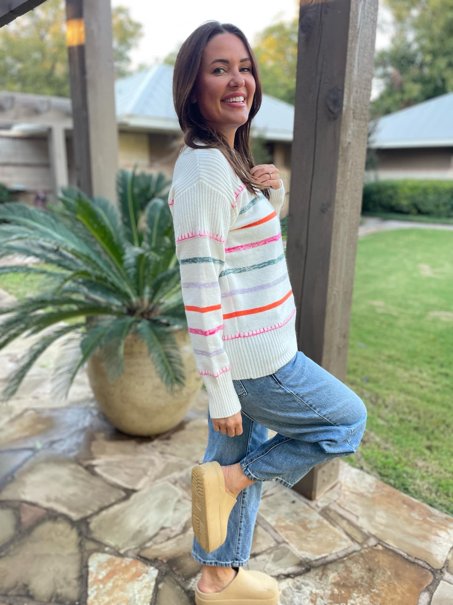 PREORDER: Come On Get Happy Striped Sweater in Two Colors - Image 4