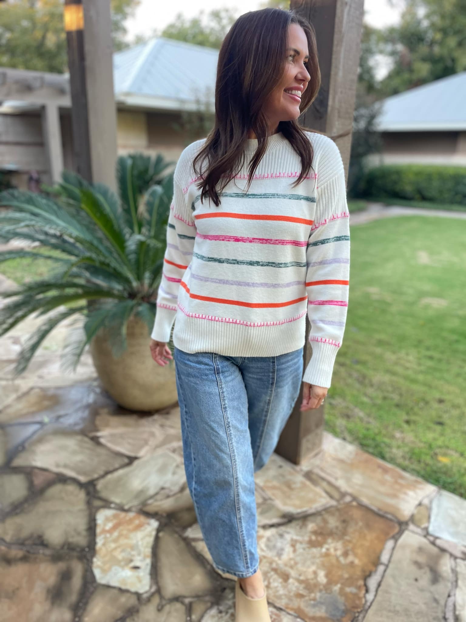 PREORDER: Come On Get Happy Striped Sweater in Two Colors - Image 5