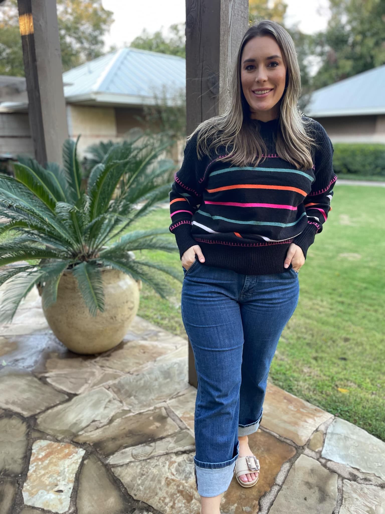 PREORDER: Come On Get Happy Striped Sweater in Two Colors - Image 7