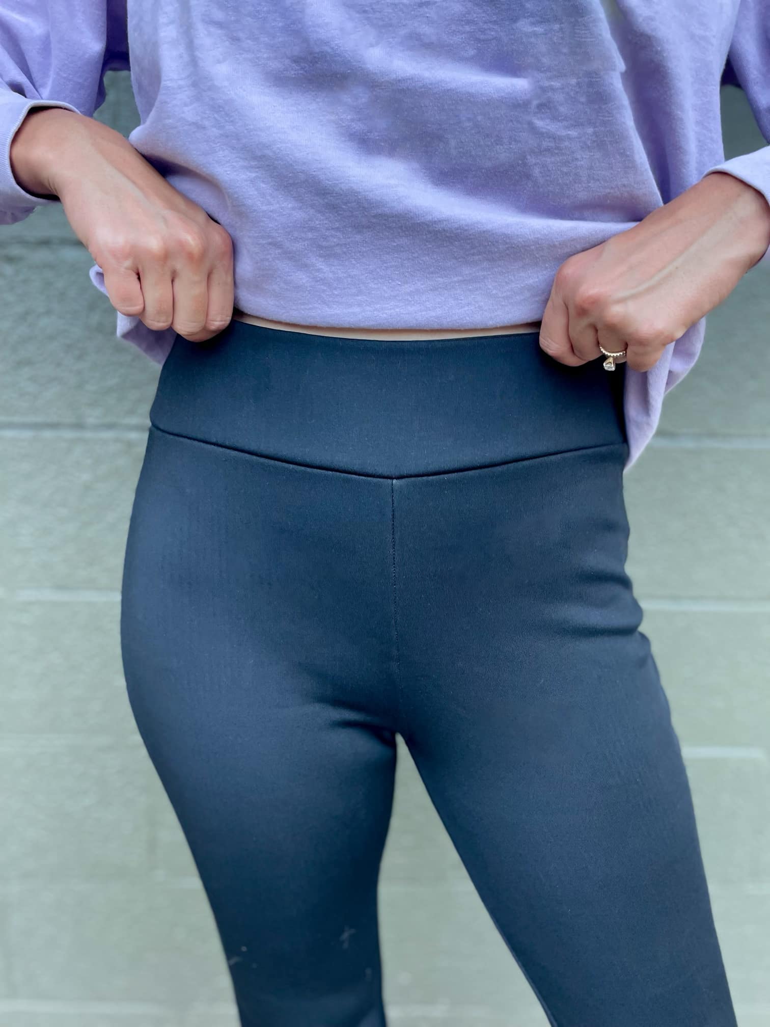 PREORDER: Cuddle Up Fleece Lined Flares in Black - Image 10