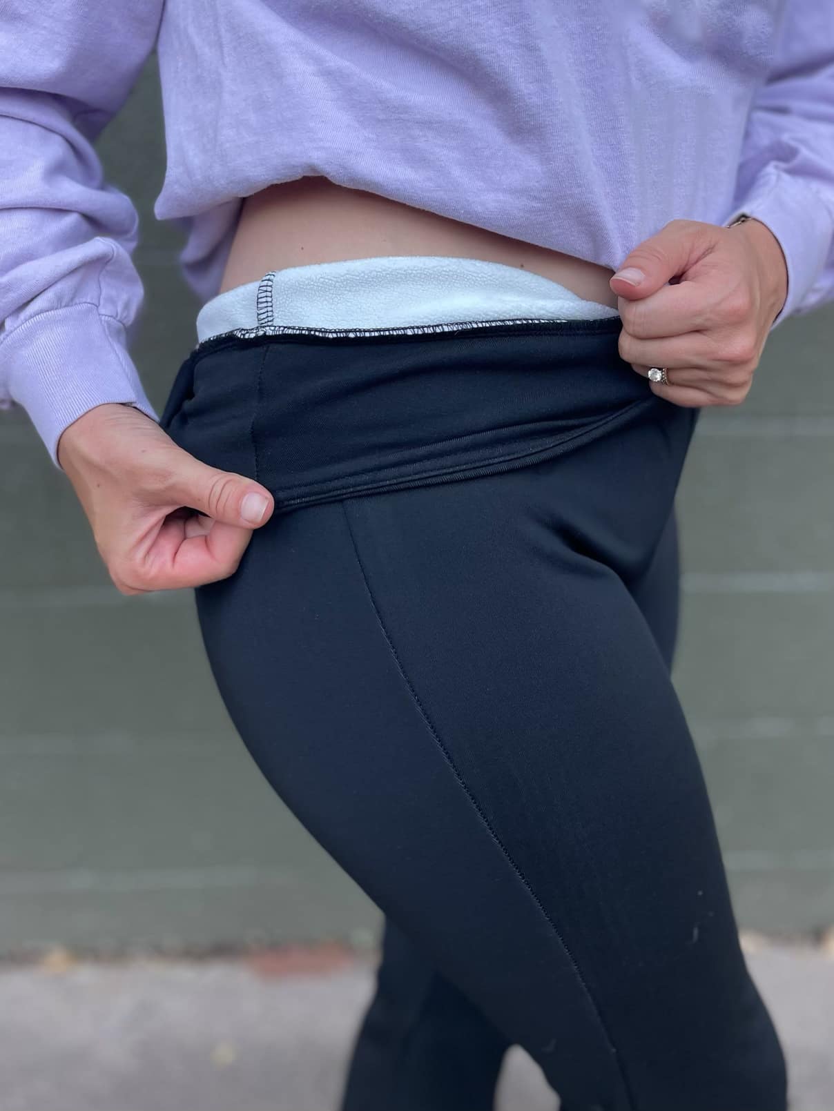 PREORDER: Cuddle Up Fleece Lined Flares in Black - Image 5