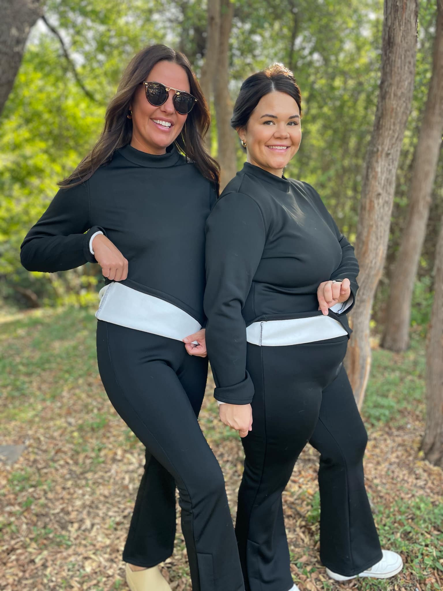 PREORDER: Cuddle Up Fleece Lined Top in Black - Image 2