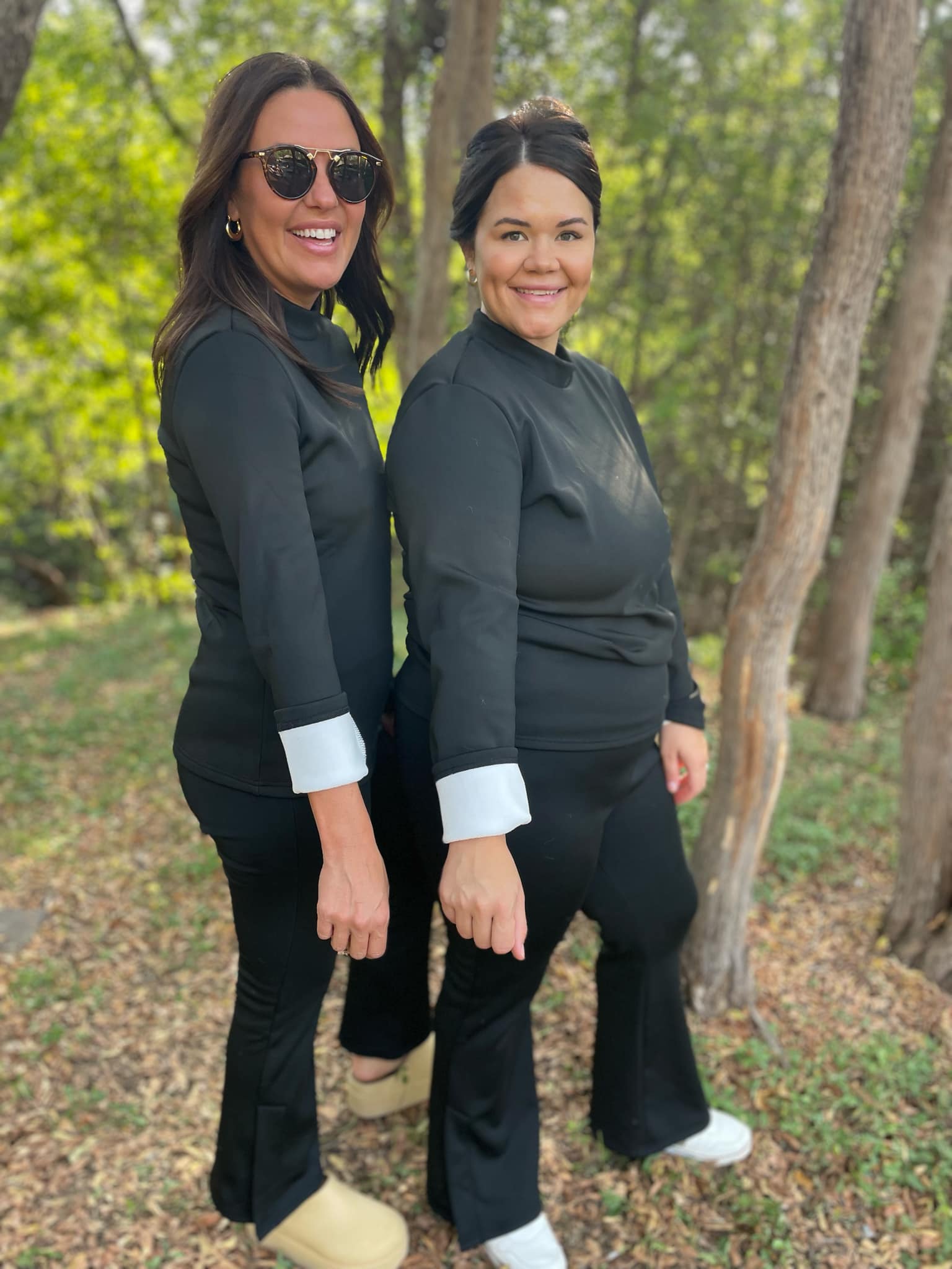 PREORDER: Cuddle Up Fleece Lined Top in Black - Image 4
