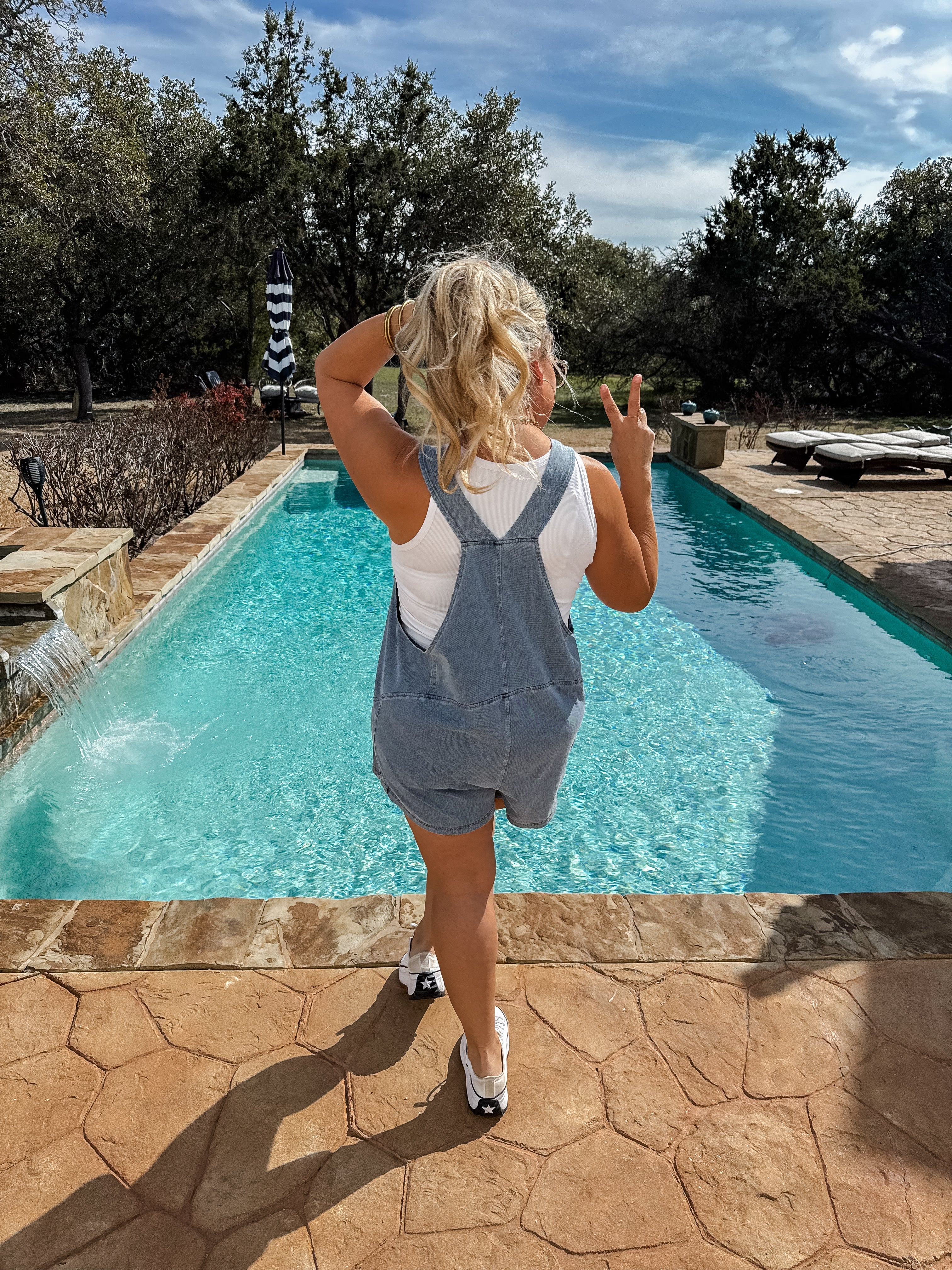 PREORDER: Daydream Denim Romper - Image 5