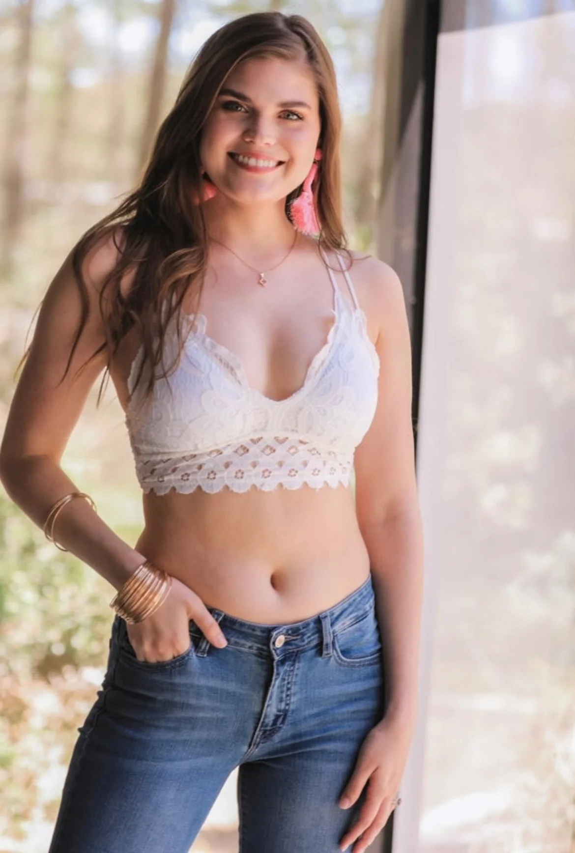 Ella Lace Scalloped Bralette in Ivory - RTS - Image 4