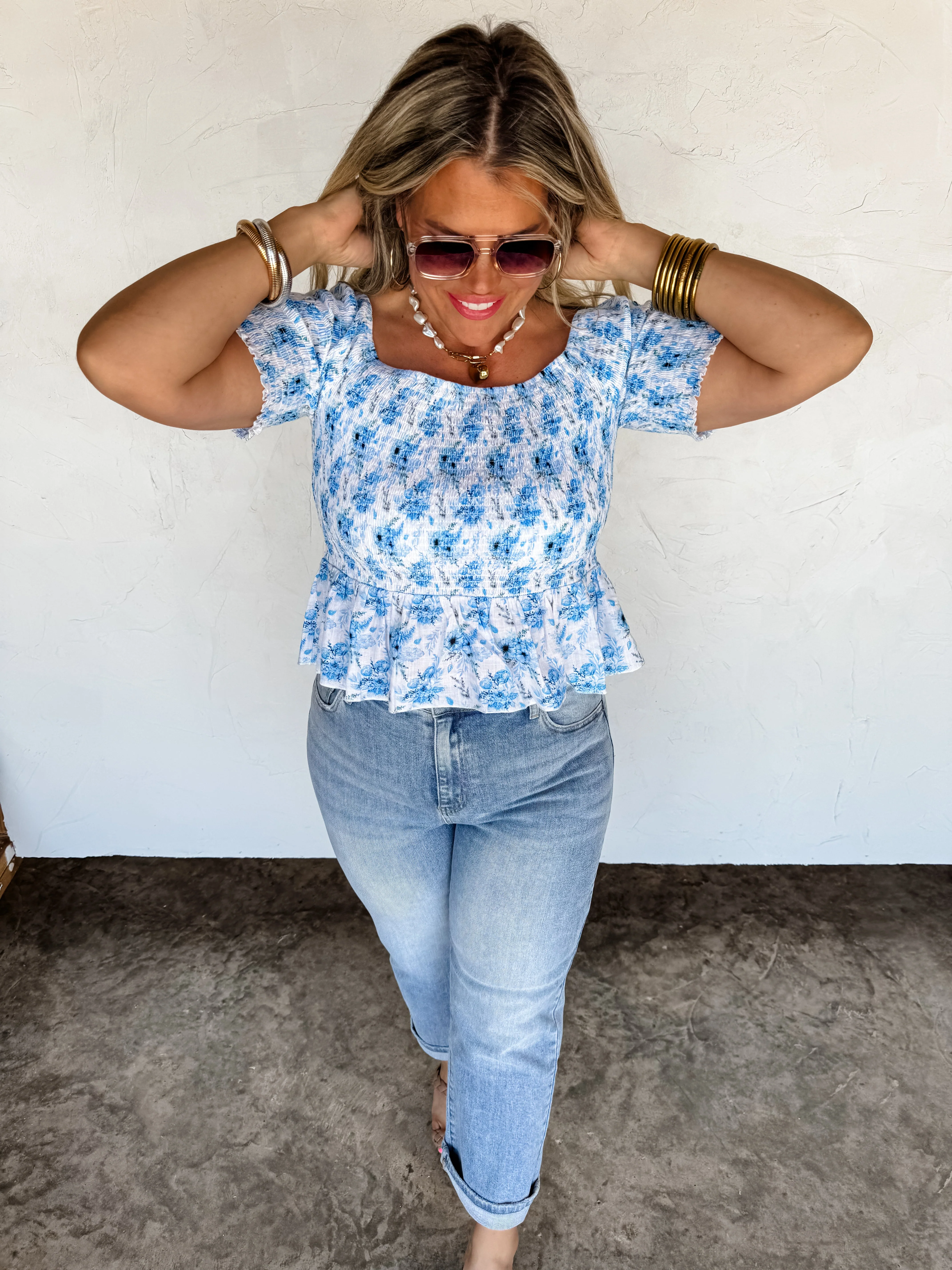 PREORDER: Essie Floral Smocked Top - Image 8