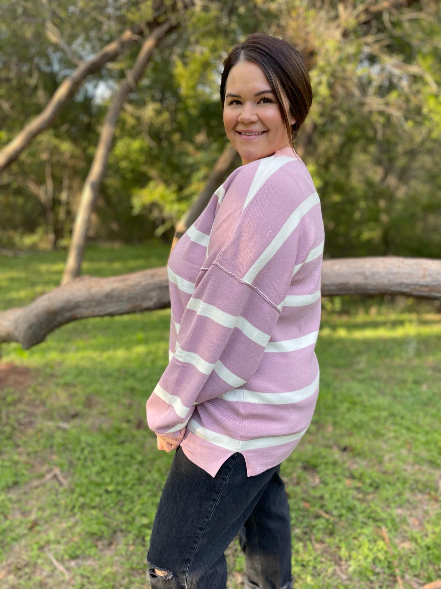 PREORDER: Exceptional Thought Striped Patchwork Sweater in Three Colors - Image 14