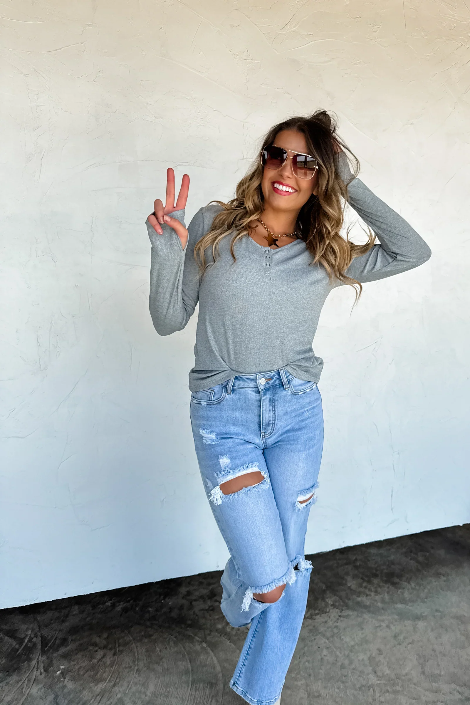 PREORDER: Fall Brooklyn Snap Henley Top - Image 5