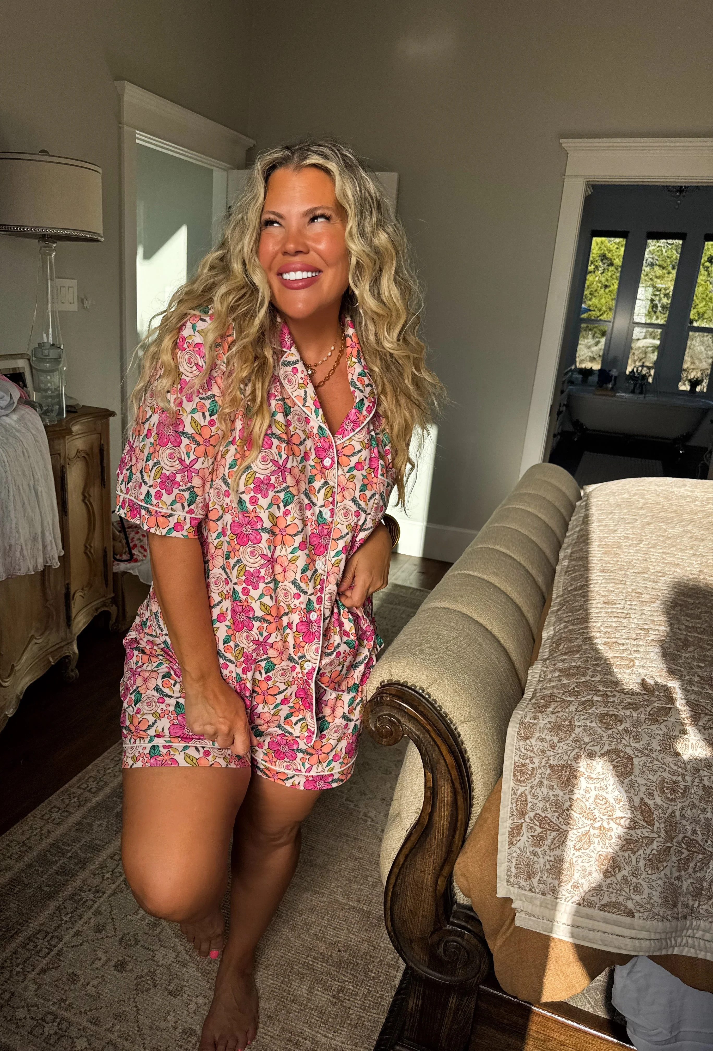 PREORDER: Floral and Cherries PJ Set - Image 4
