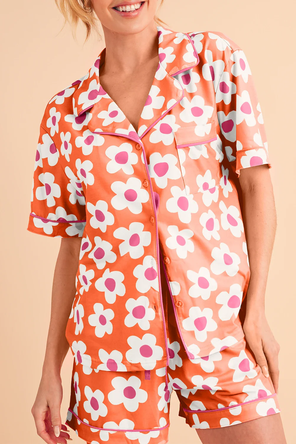 PREORDER: Floral Button Down Pajama Set in Four Colors - Image 8