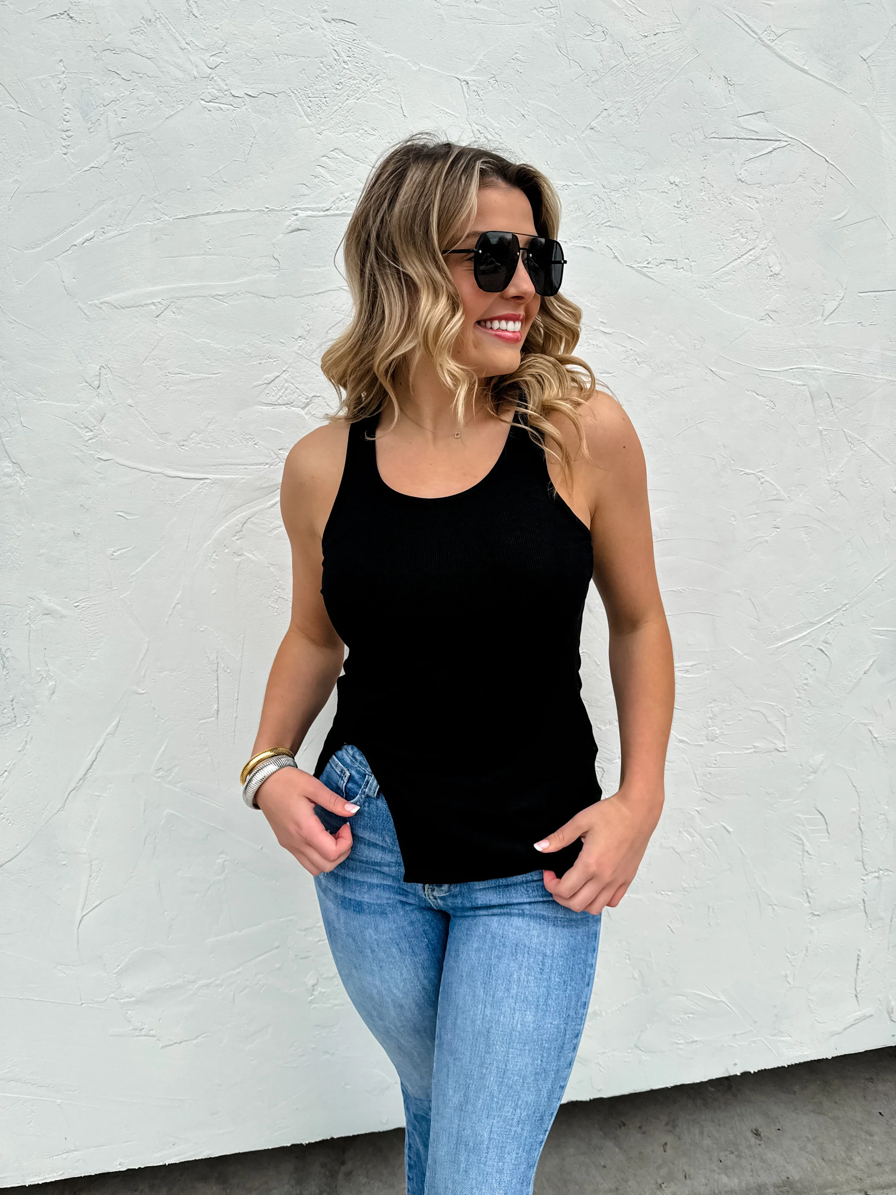 PREORDER: Gabby Side Slit Tank in Four Colors - Image 7
