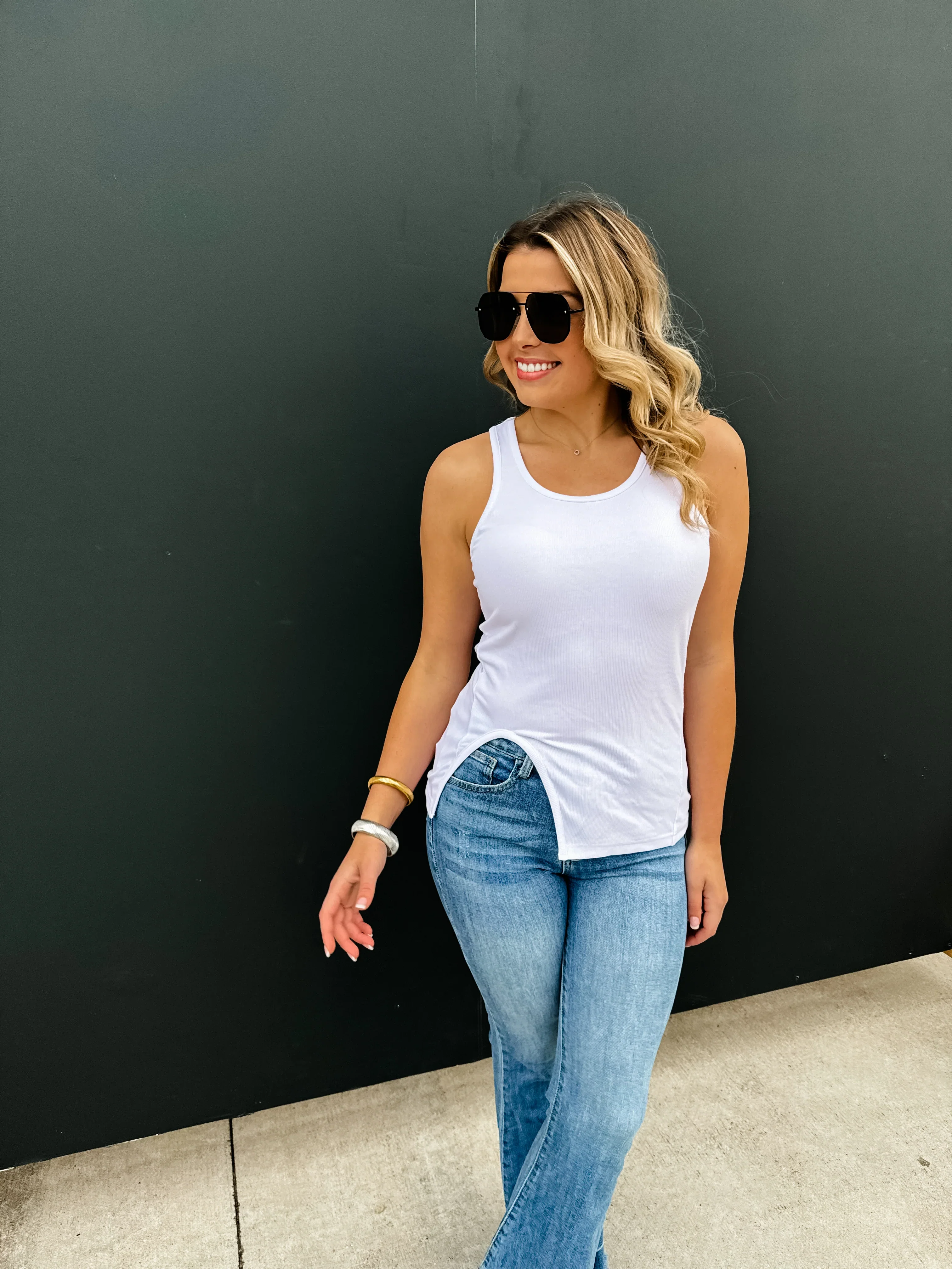 PREORDER: Gabby Side Slit Tank in Four Colors - Image 9