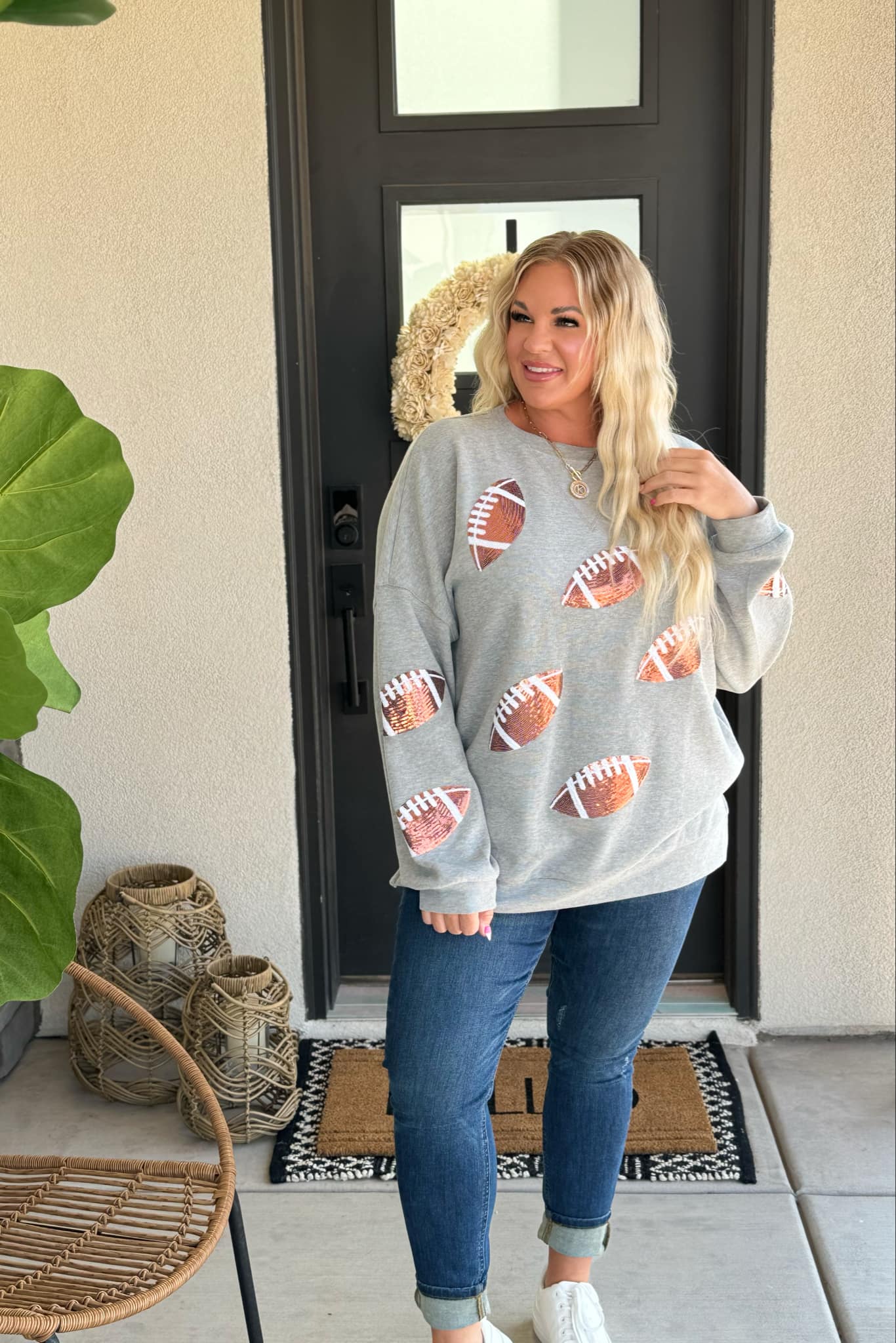 Game Day Sequin Football Pullover - RTS - Image 2