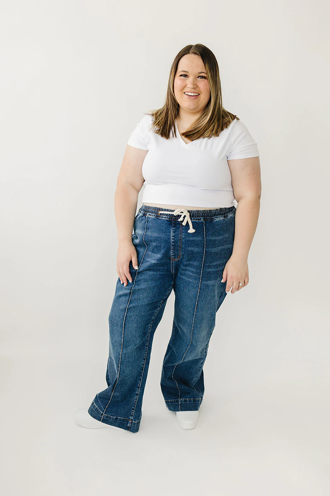 High Rise Wide Leg Denim Joggers - RTS - Image 13